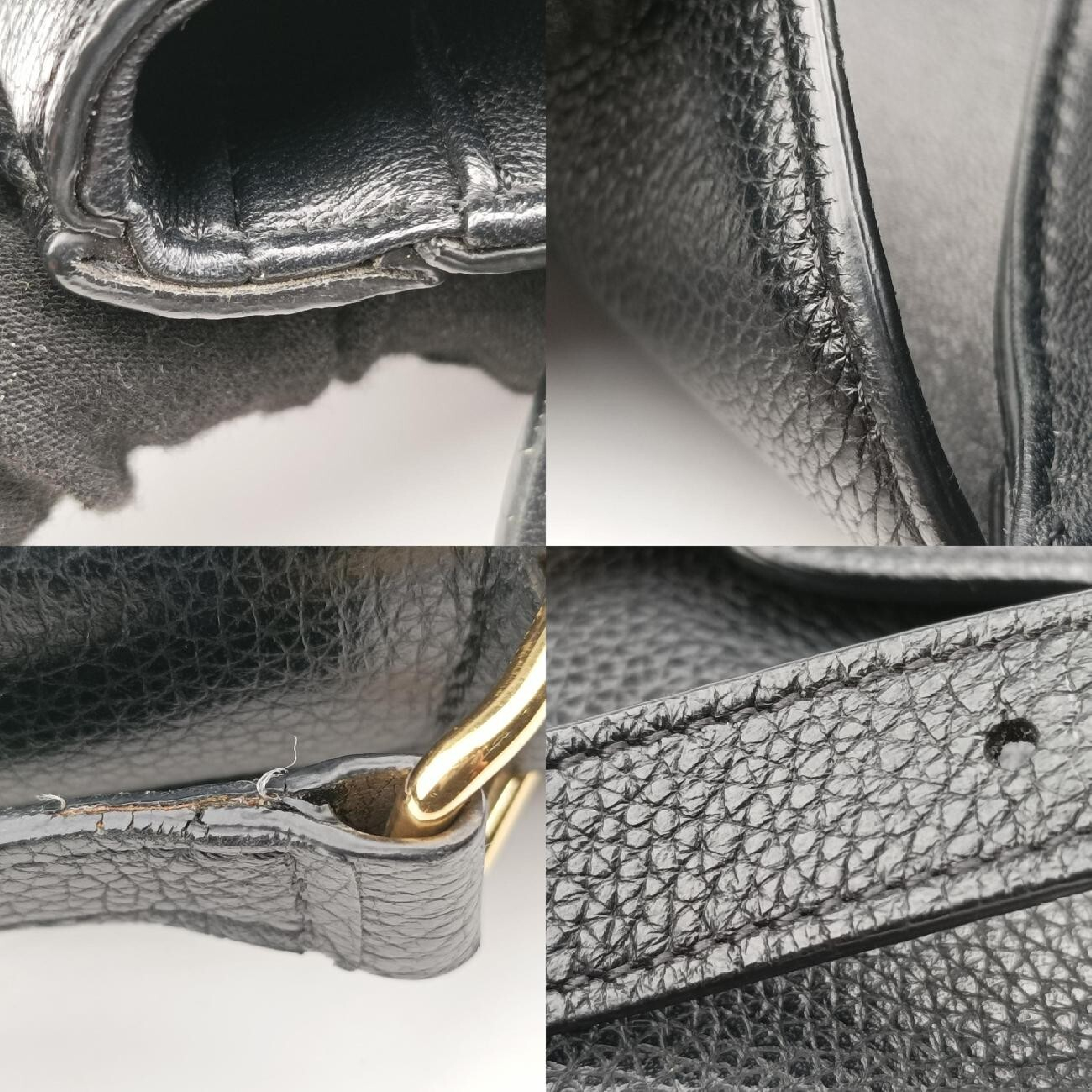 16 (Seize) Buzas Small Black Leather Shoulder Bag F-LM-1189 — view 10