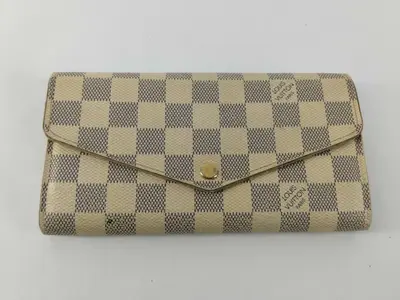 Damier Azur Louis Vuitton Damier Azur Portefeuille Sarah Bi-fold Long Wallet SN4165 Wallet