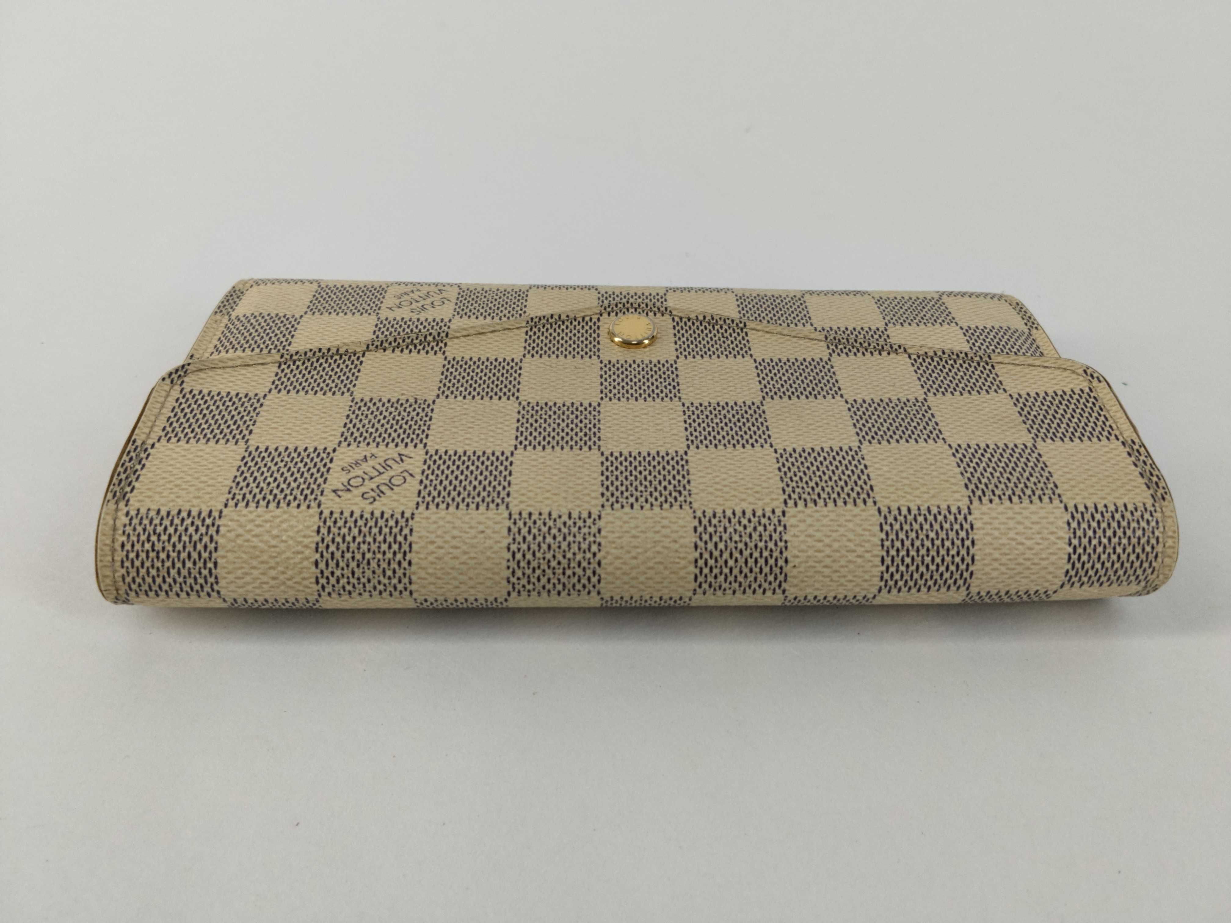 Damier Azur Louis Vuitton Damier Azur Portefeuille Sarah Bi-fold Long Wallet SN4165 Wallet — view 5