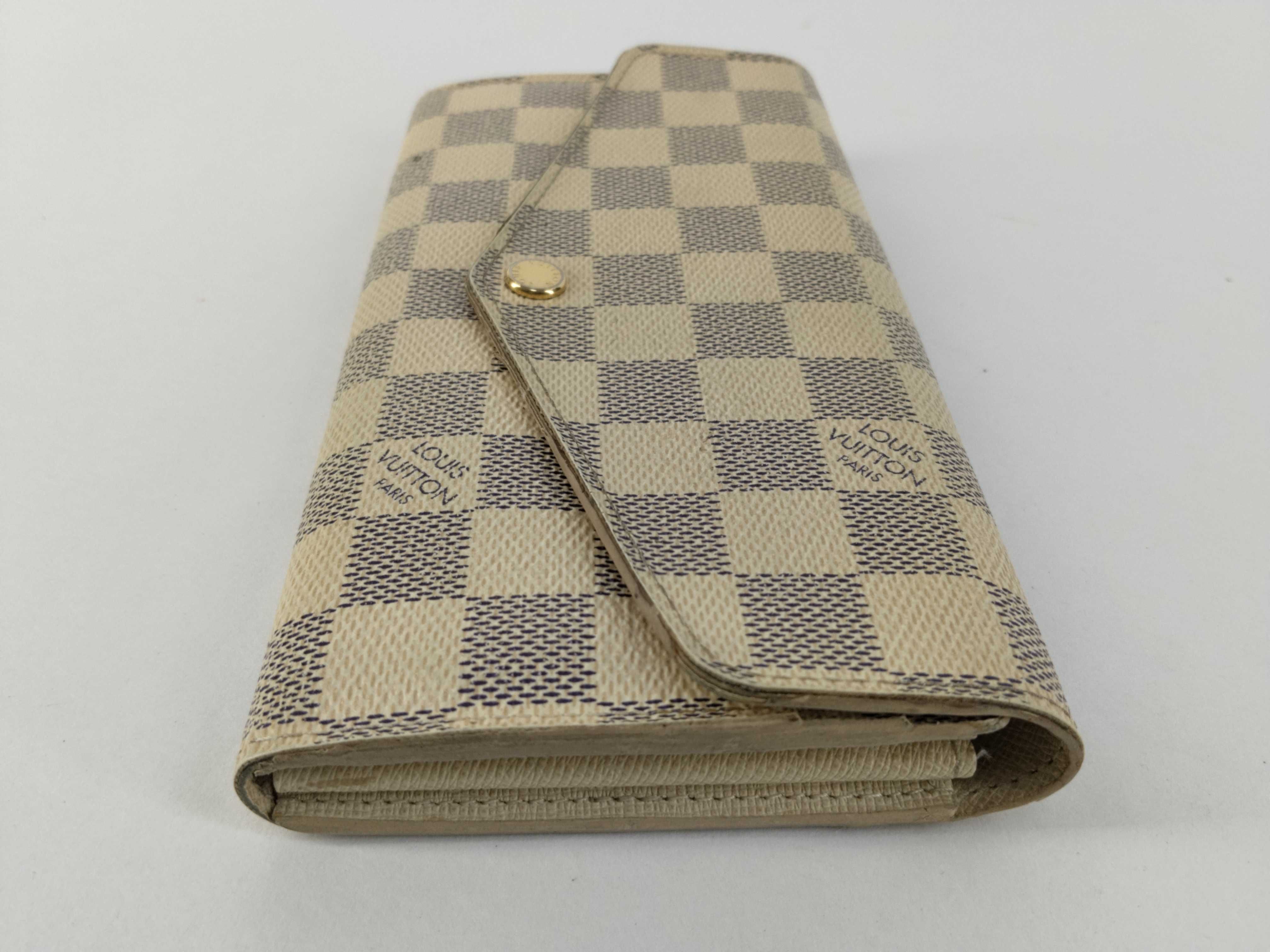 Damier Azur Louis Vuitton Damier Azur Portefeuille Sarah Bi-fold Long Wallet SN4165 Wallet — view 6