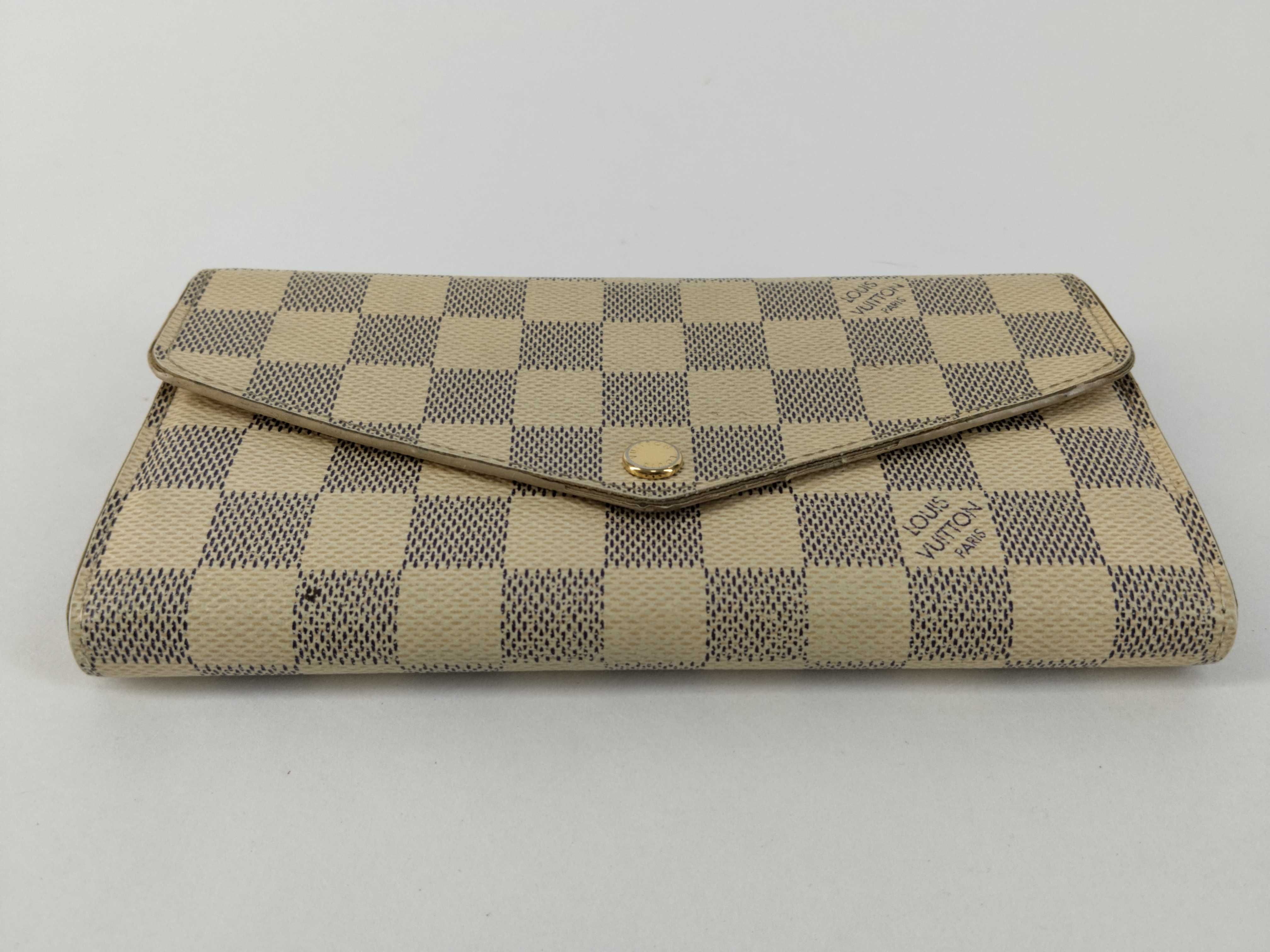Damier Azur Louis Vuitton Damier Azur Portefeuille Sarah Bi-fold Long Wallet SN4165 Wallet — view 7
