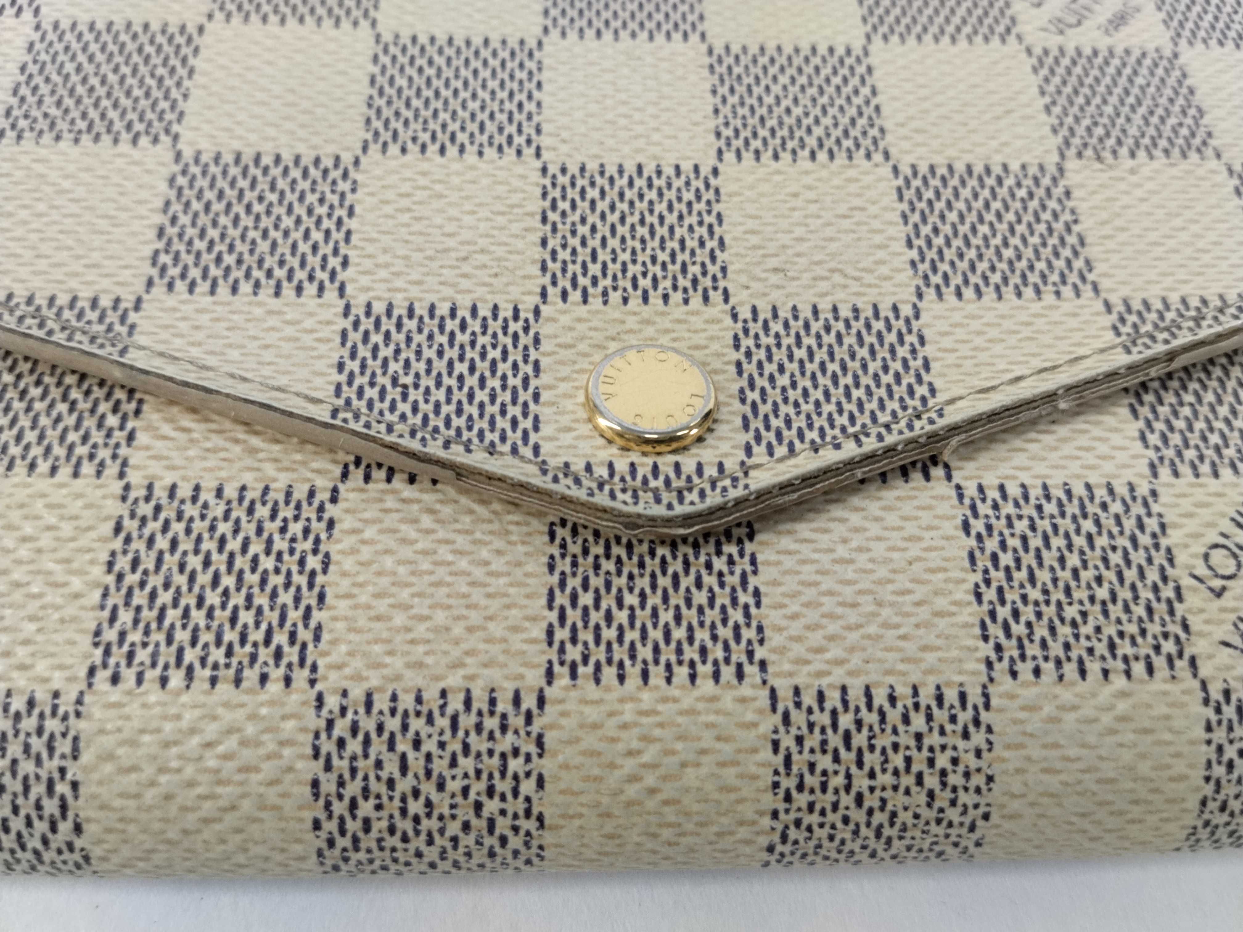 Damier Azur Louis Vuitton Damier Azur Portefeuille Sarah Bi-fold Long Wallet SN4165 Wallet — view 8