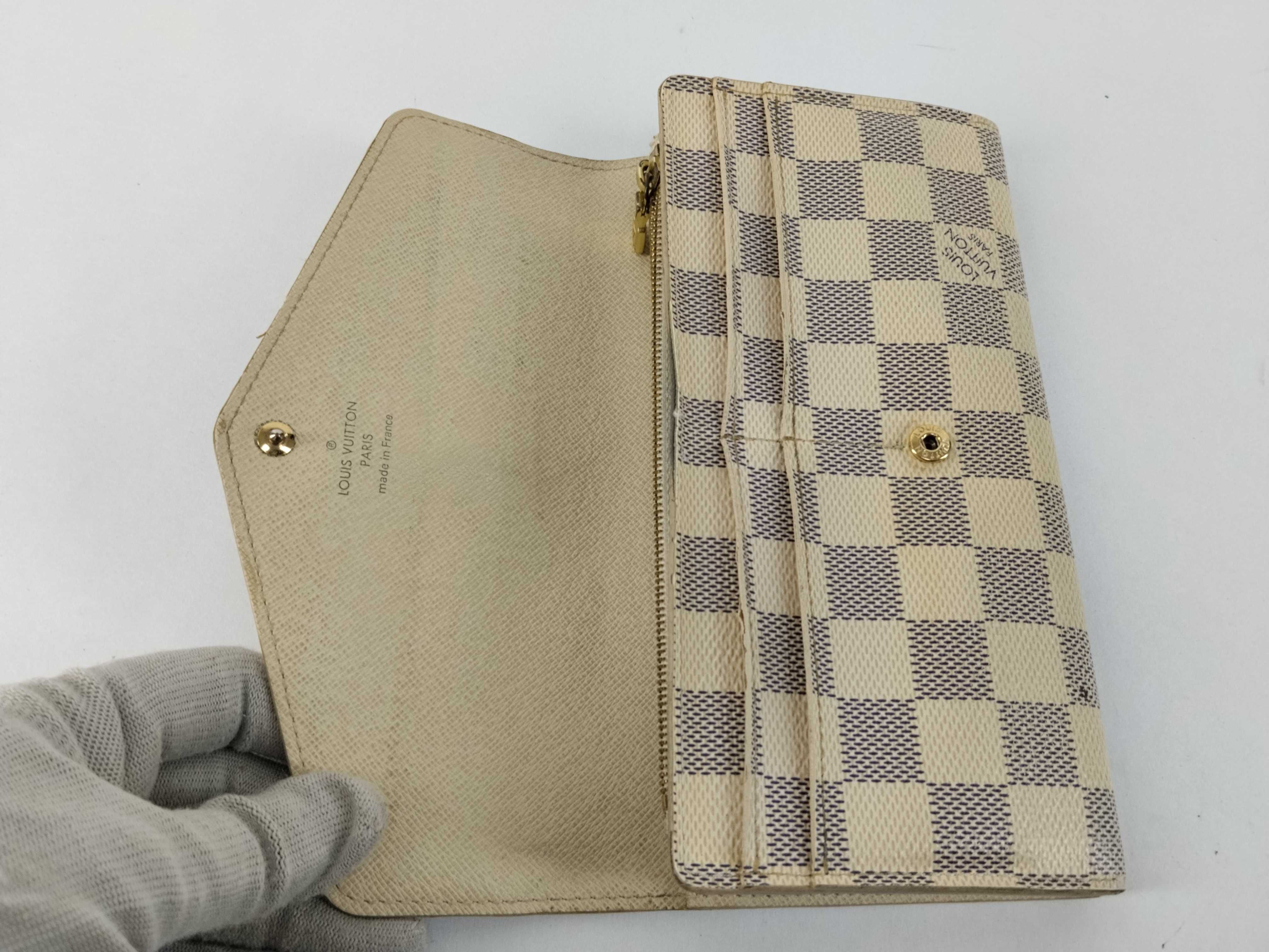 Damier Azur Louis Vuitton Damier Azur Portefeuille Sarah Bi-fold Long Wallet SN4165 Wallet — view 9
