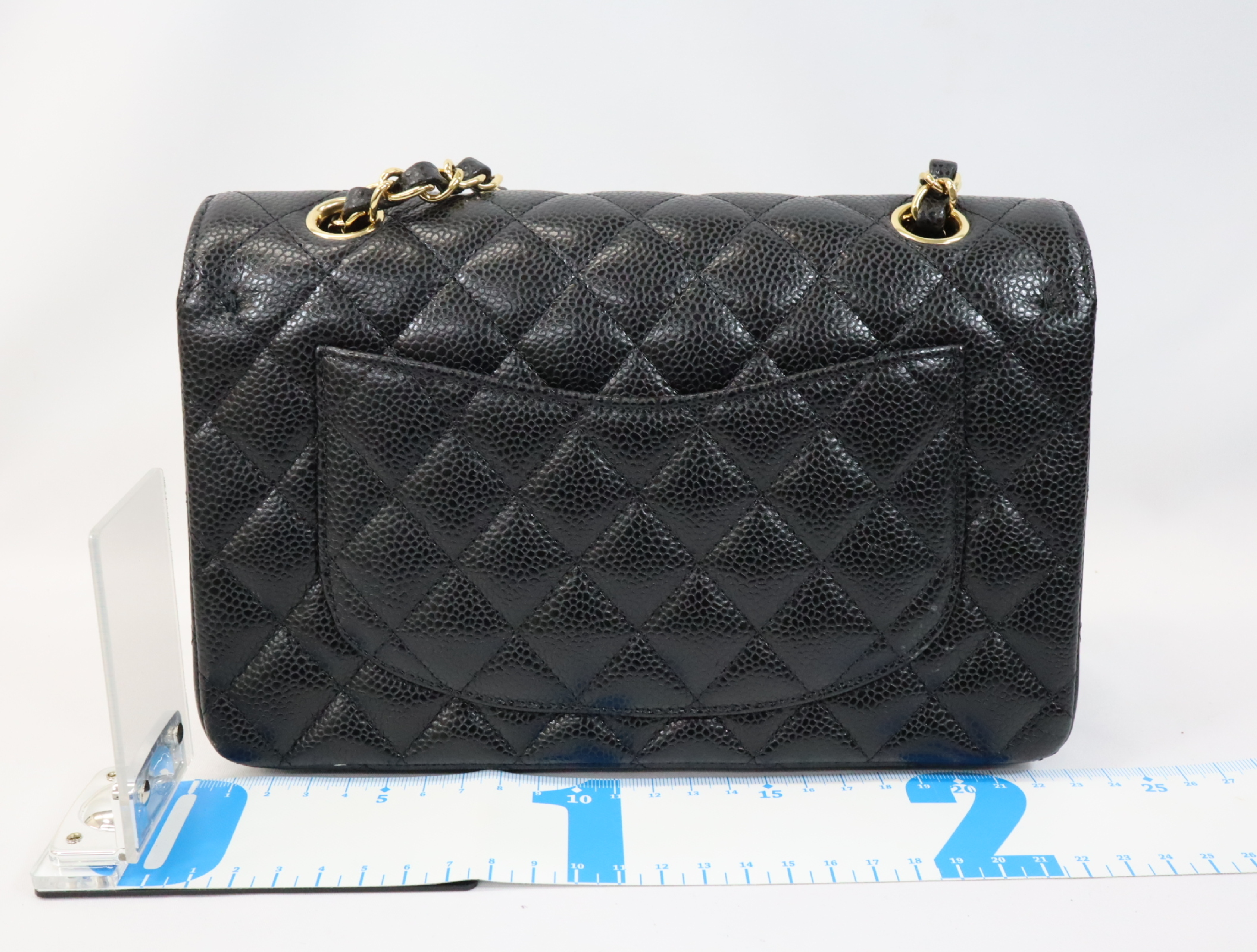 Matelassé 23 Caviar Skin Double Flap Black Serial Plate Gold Hardware A01113? Shoulder Bag — view 2