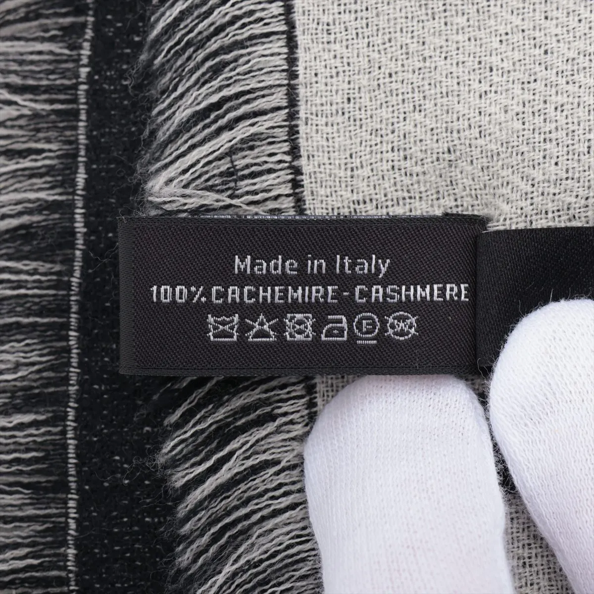 Coco Mark Stole, Cashmere, Black, — view 4