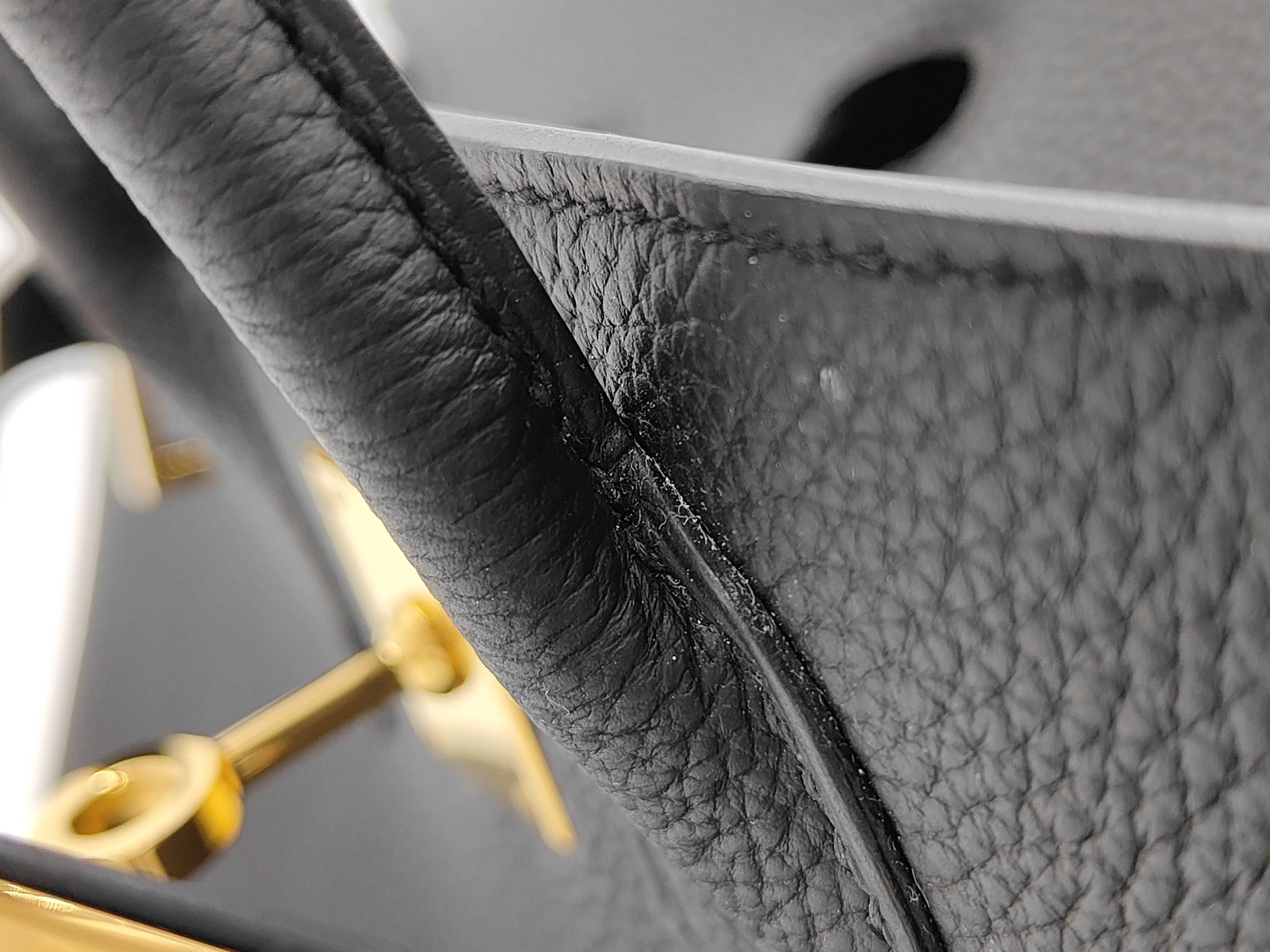 Birkin 25 Togo Leather, Black, Gold Hardware, W Stamp, Handbag — view 12