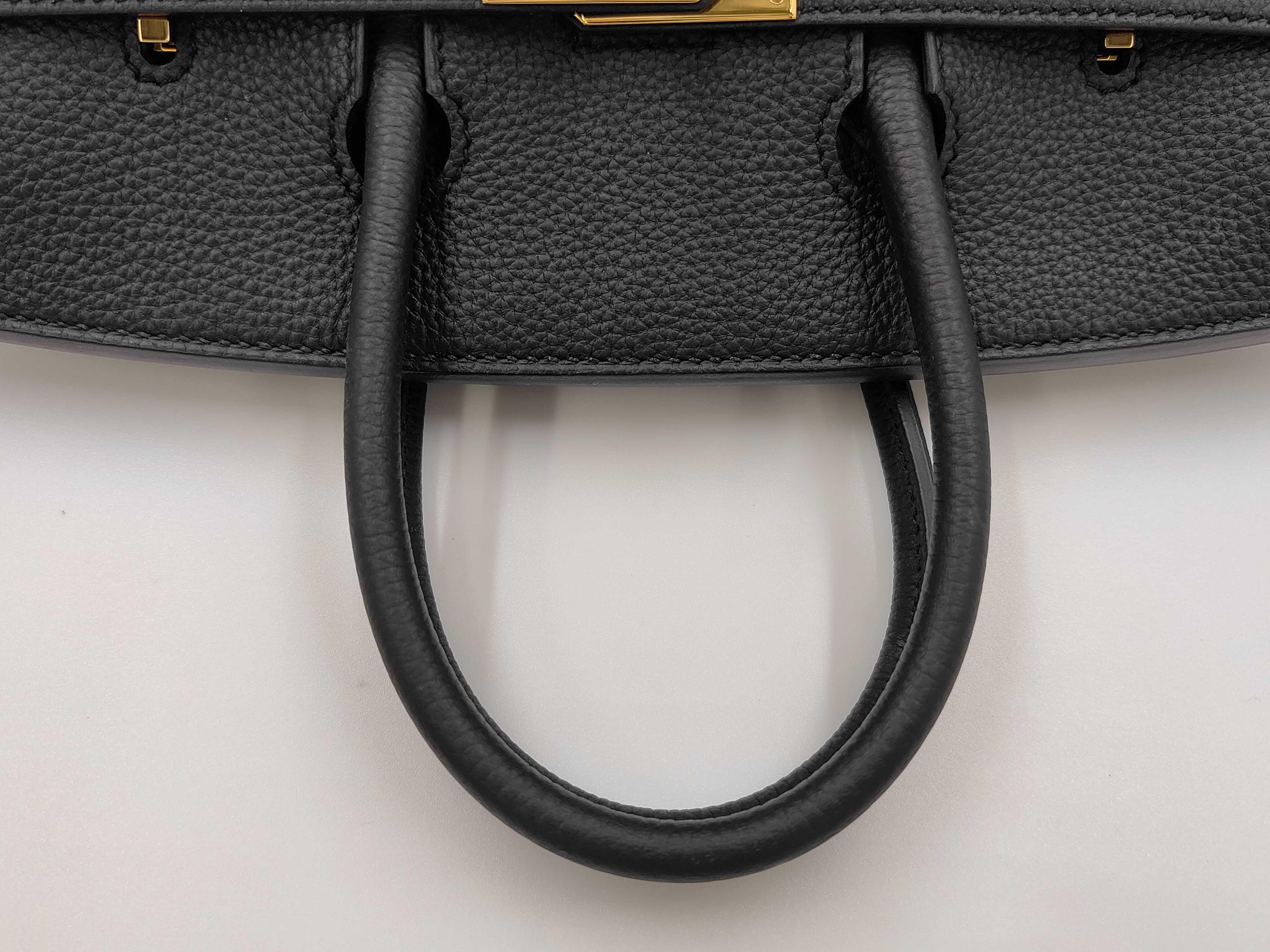 Birkin 25 Togo Leather, Black, Gold Hardware, W Stamp, Handbag — view 10