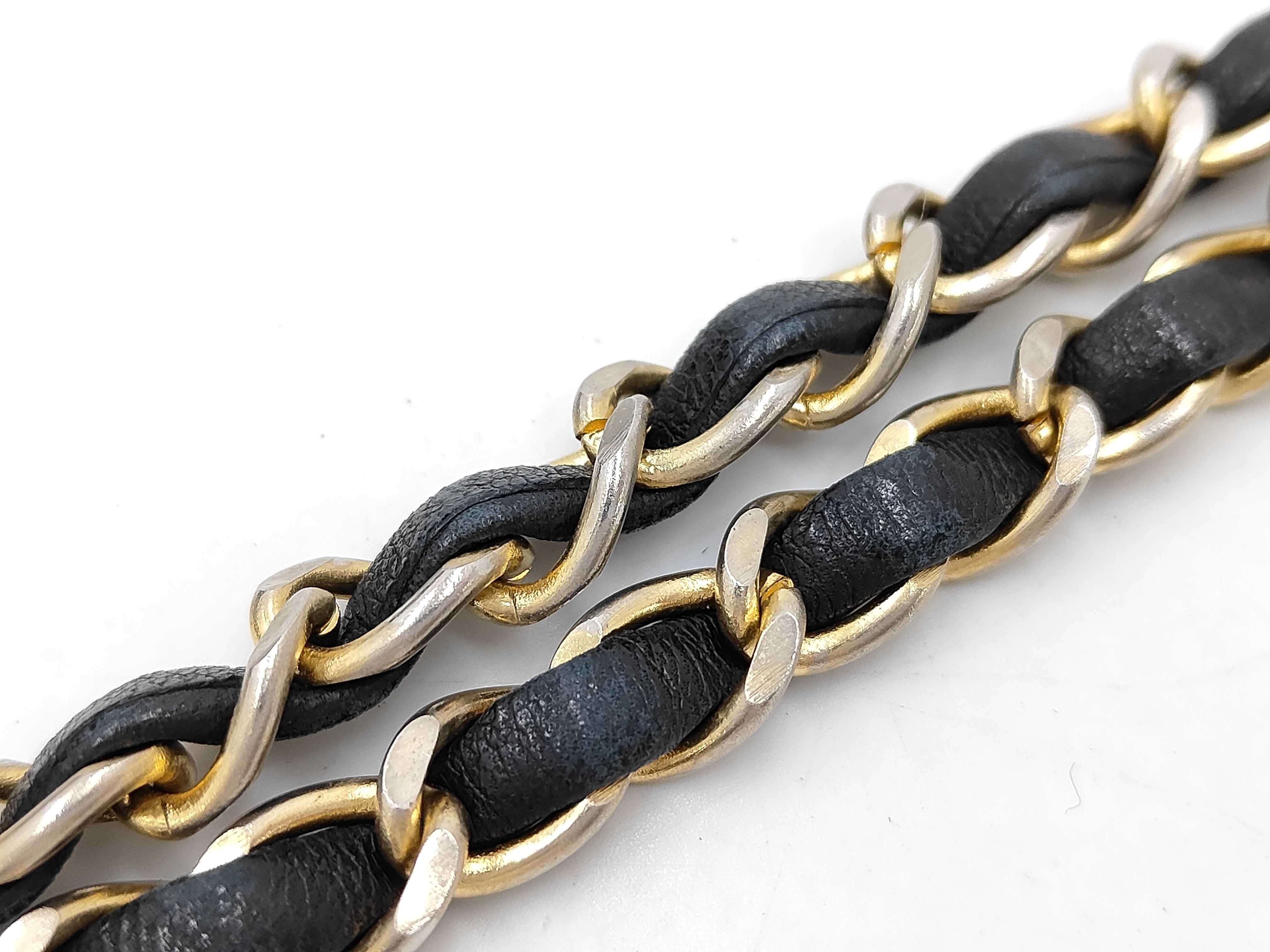 Matelassé Leather Chain Shoulder Bag (0 series) with Gold Hardware, Black x Gold Hardware — view 4