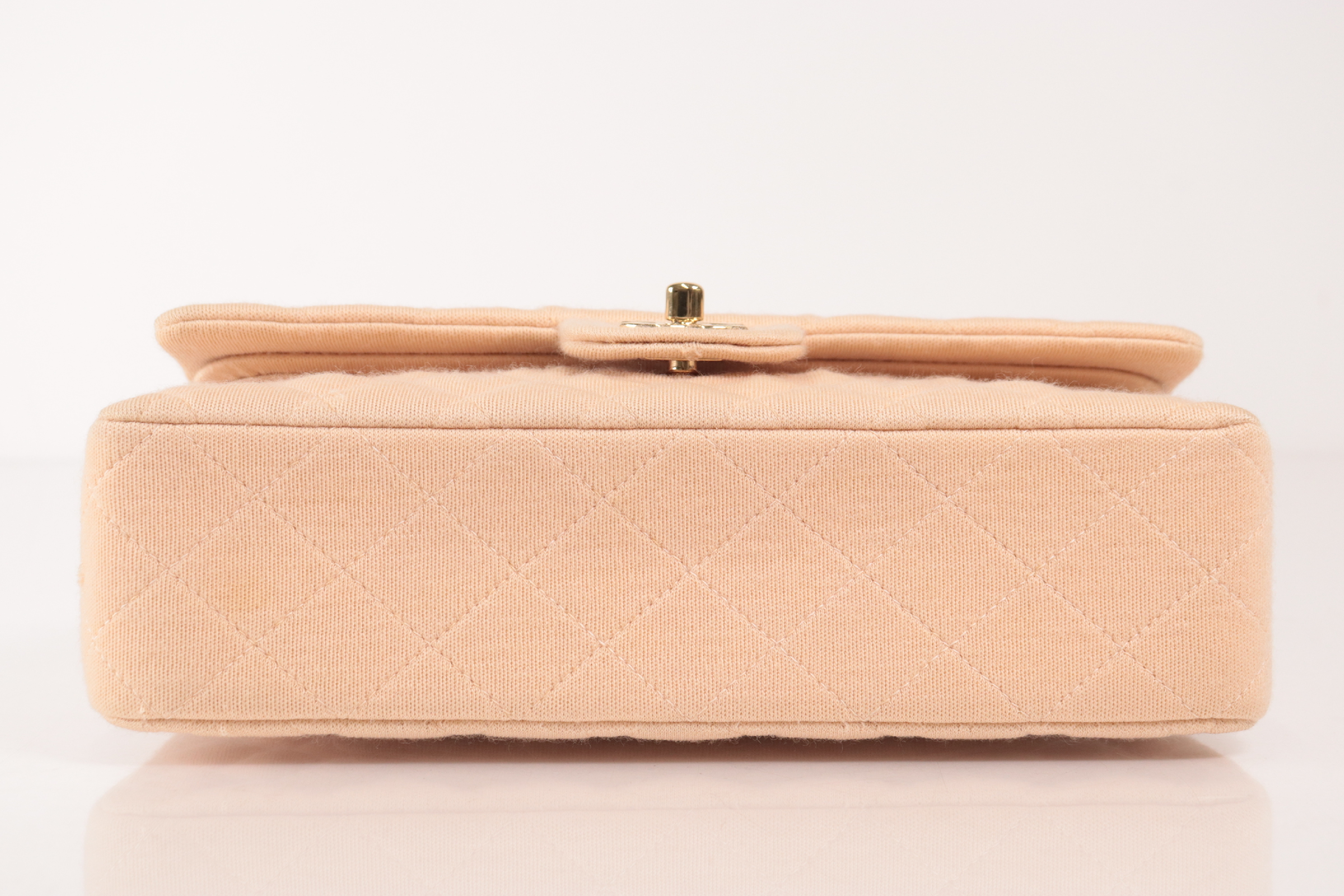Double Flap 25 Cotton 2.55 Chain Shoulder Bag Beige (Serial No. 7) — view 7