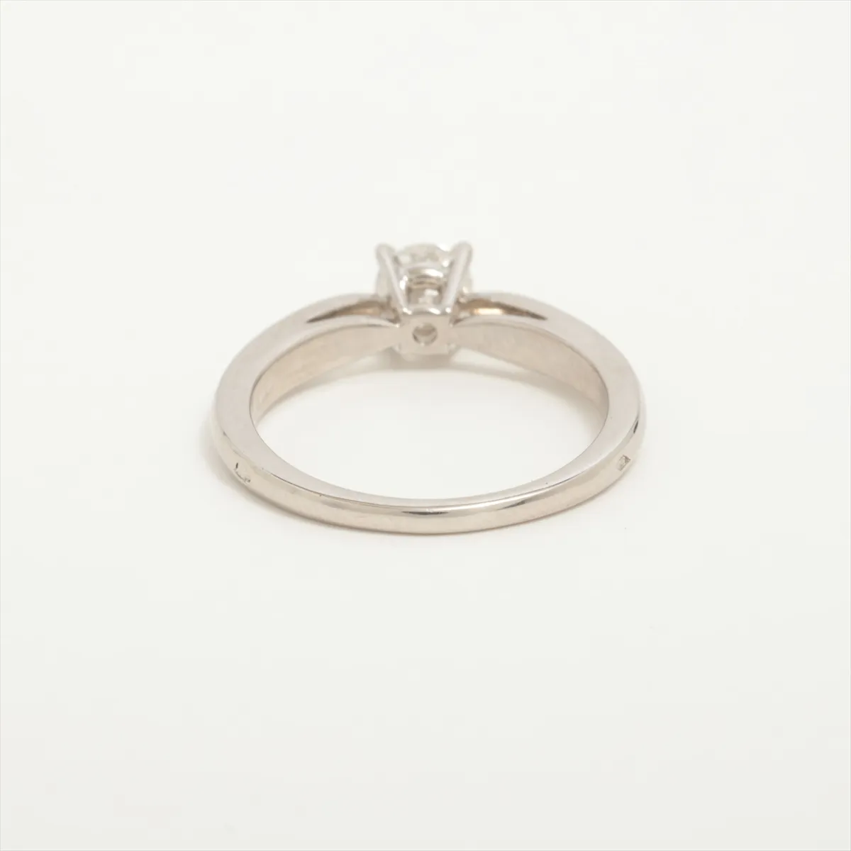 Bonheur Solitaire Diamond Ring, Pt950, 3.5g, Size 47, JM010710, Slight hole — view 2