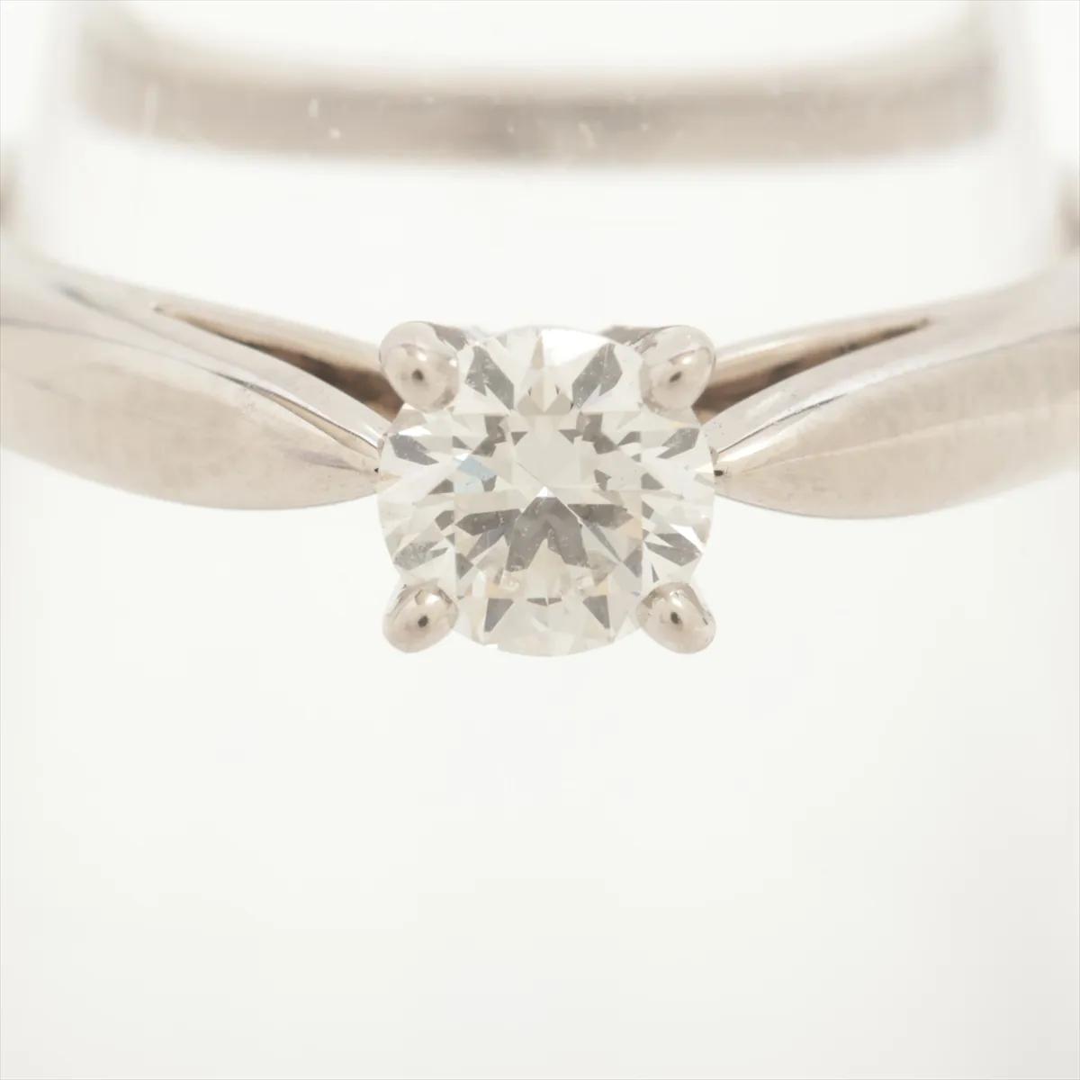 Bonheur Solitaire Diamond Ring, Pt950, 3.5g, Size 47, JM010710, Slight hole — view 4