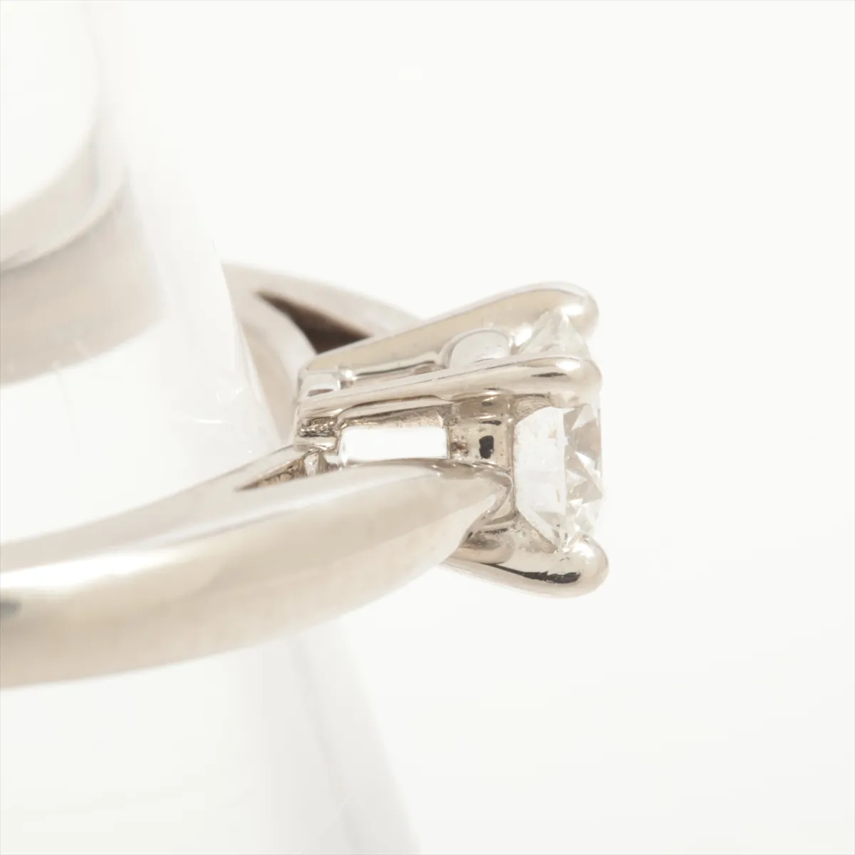 Bonheur Solitaire Diamond Ring, Pt950, 3.5g, Size 47, JM010710, Slight hole — view 5