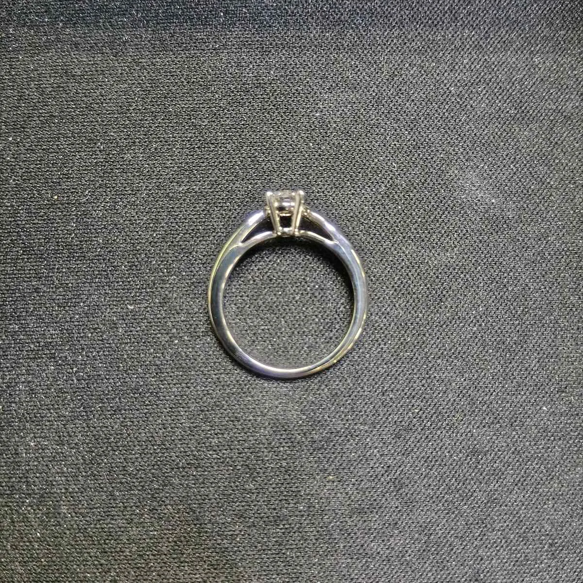 Bonheur Solitaire Diamond Ring, Pt950, 3.5g, Size 47, JM010710, Slight hole — view 7
