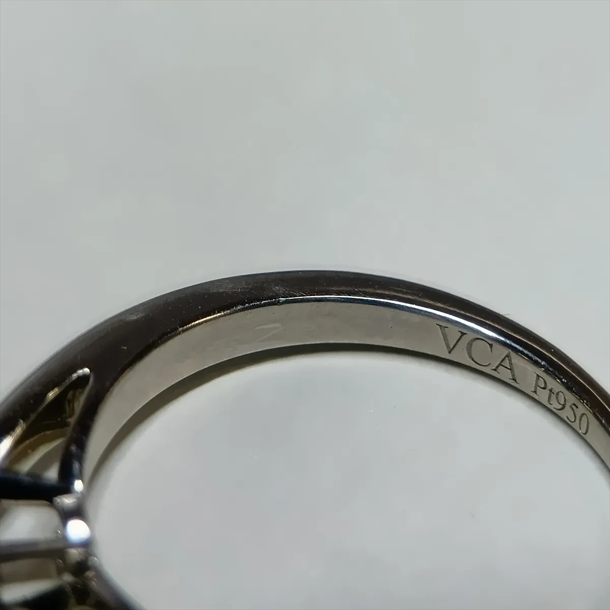 Bonheur Solitaire Diamond Ring, Pt950, 3.5g, Size 47, JM010710, Slight hole — view 8