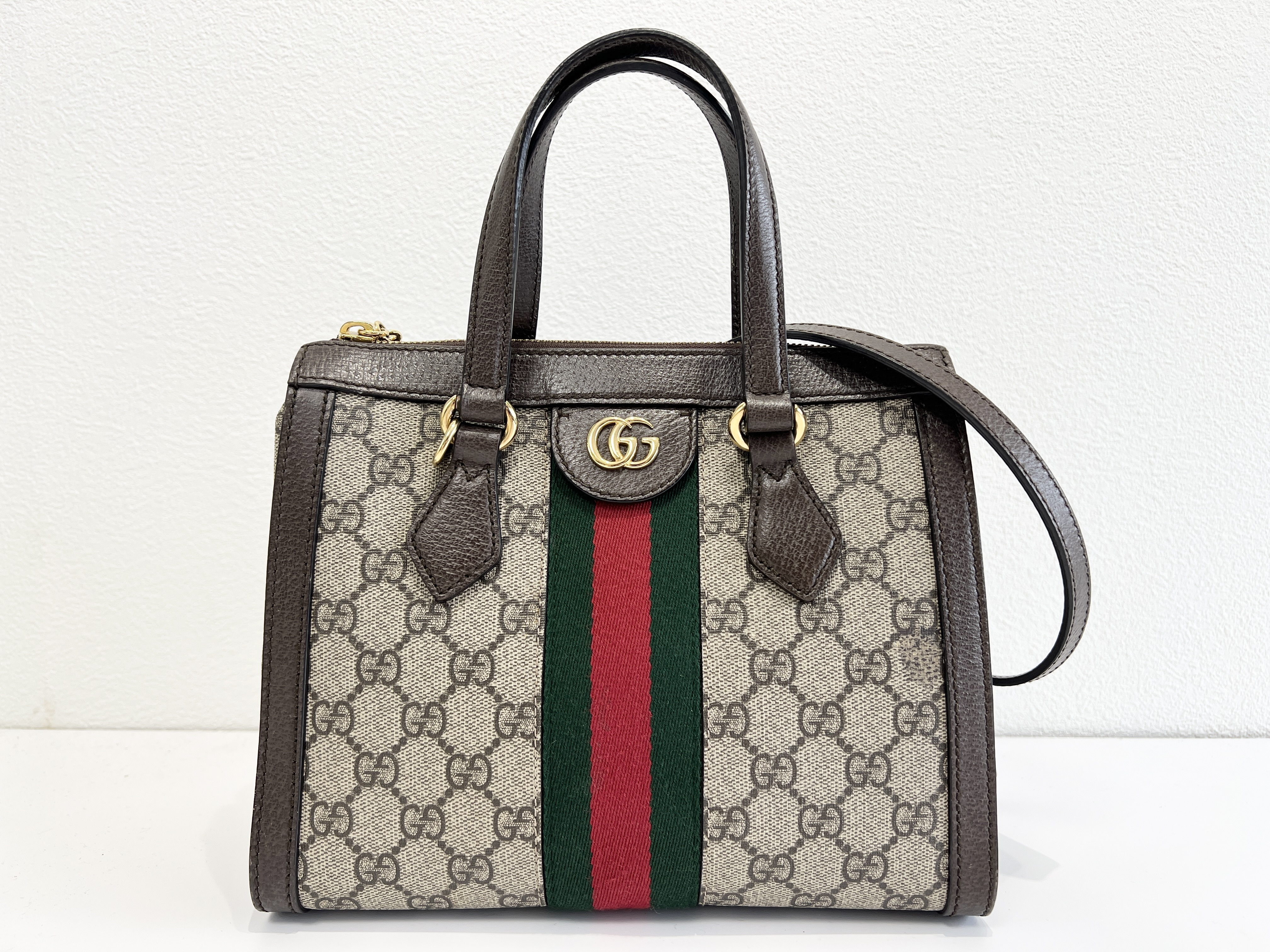 Ophidia Supreme GG Logo Leather 2-Way Shoulder Bag/Handbag — view 2