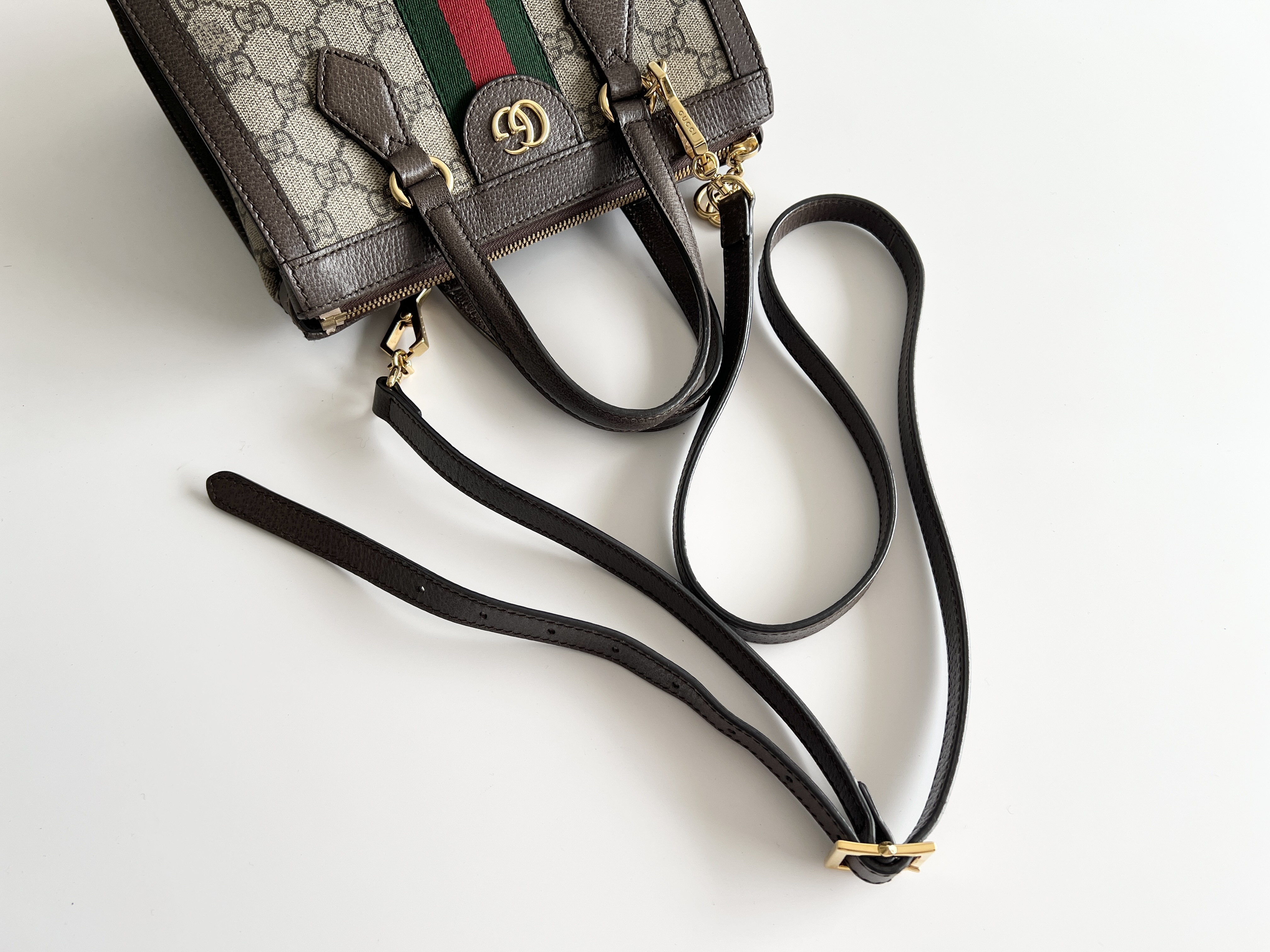 Ophidia Supreme GG Logo Leather 2-Way Shoulder Bag/Handbag — view 4