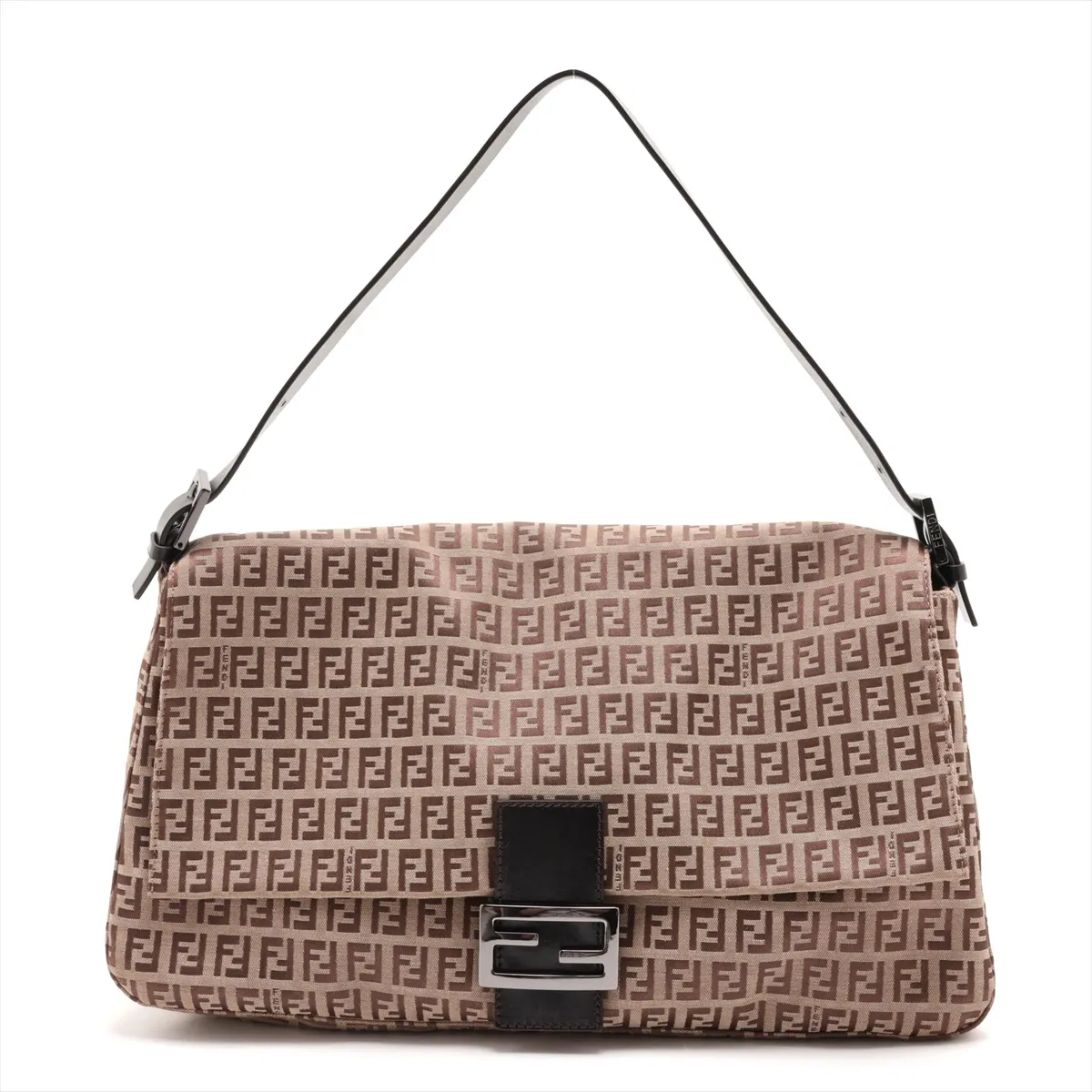Zucchino Mamma Bucket 8BR030 Canvas x Leather Shoulder Bag Beige