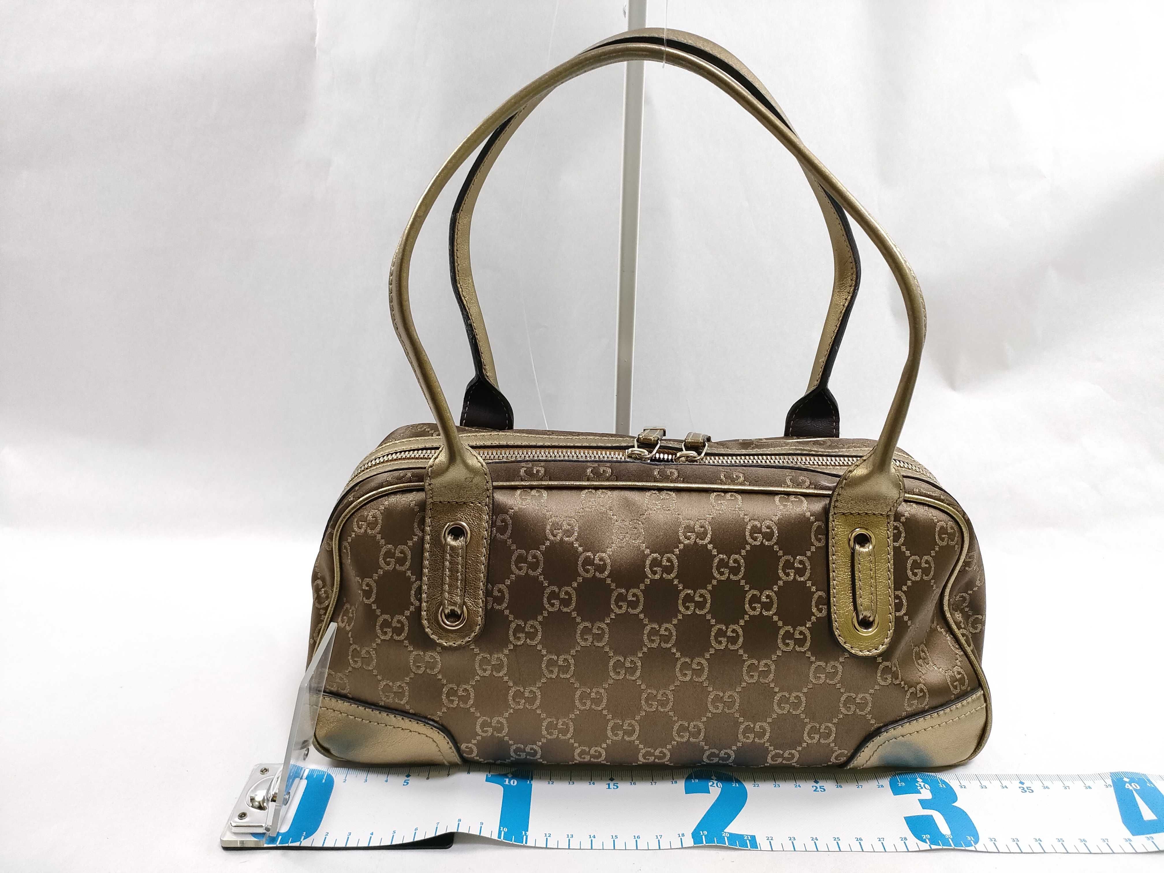GG Canvas Gucci GG Canvas x Leather Handbag Beige 161720 Handbag — view 2