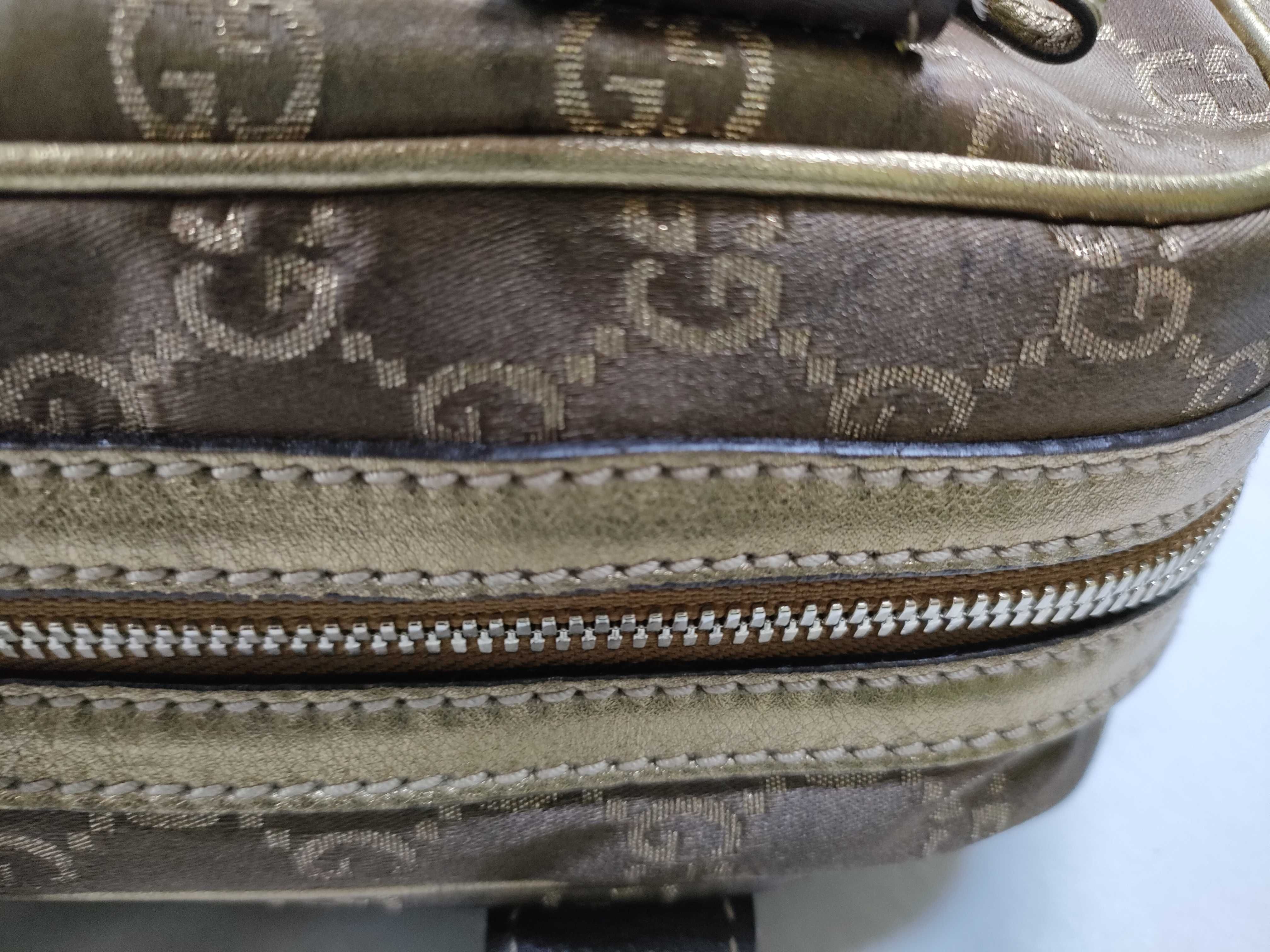 GG Canvas Gucci GG Canvas x Leather Handbag Beige 161720 Handbag — view 6