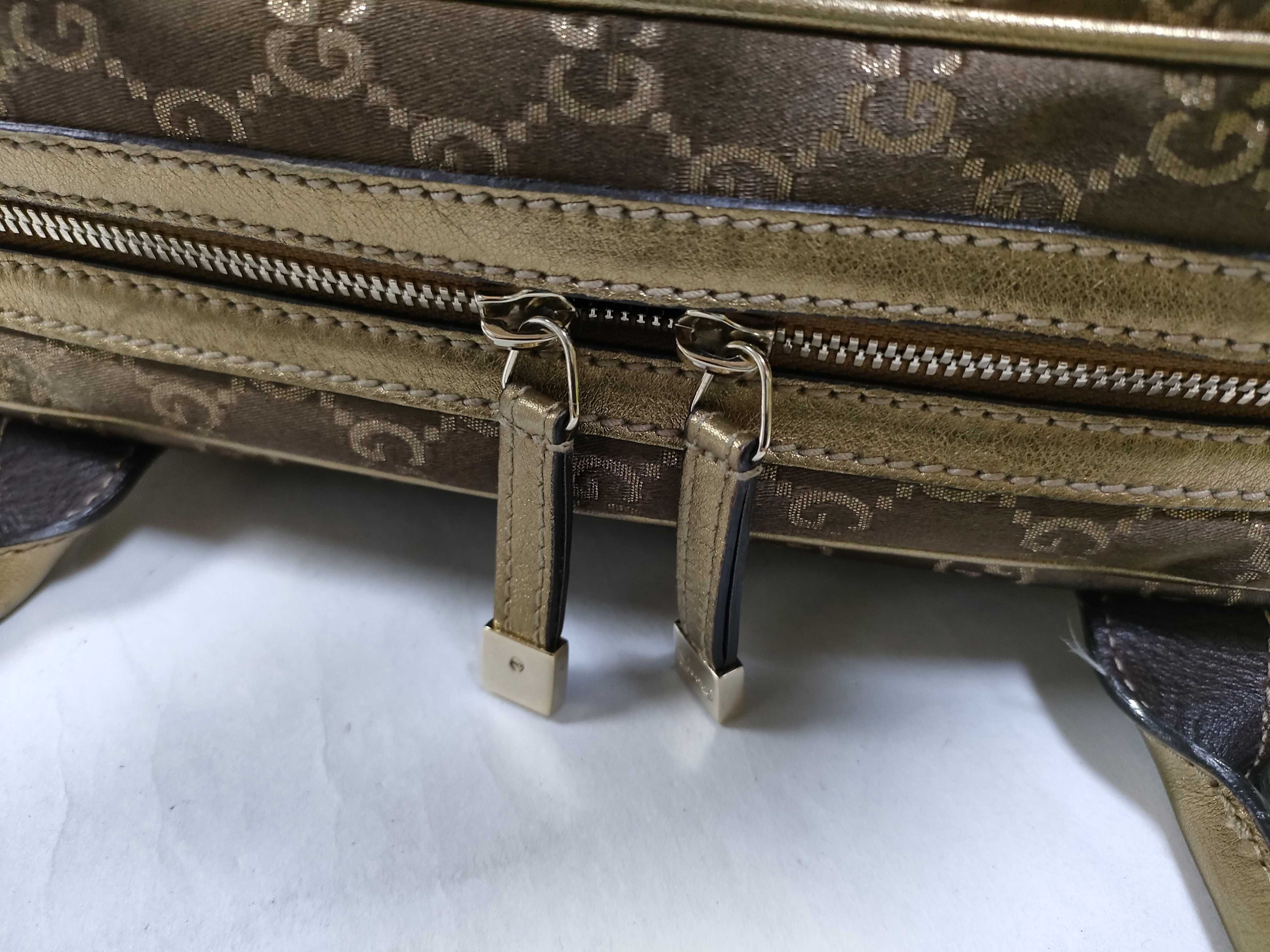 GG Canvas Gucci GG Canvas x Leather Handbag Beige 161720 Handbag — view 7