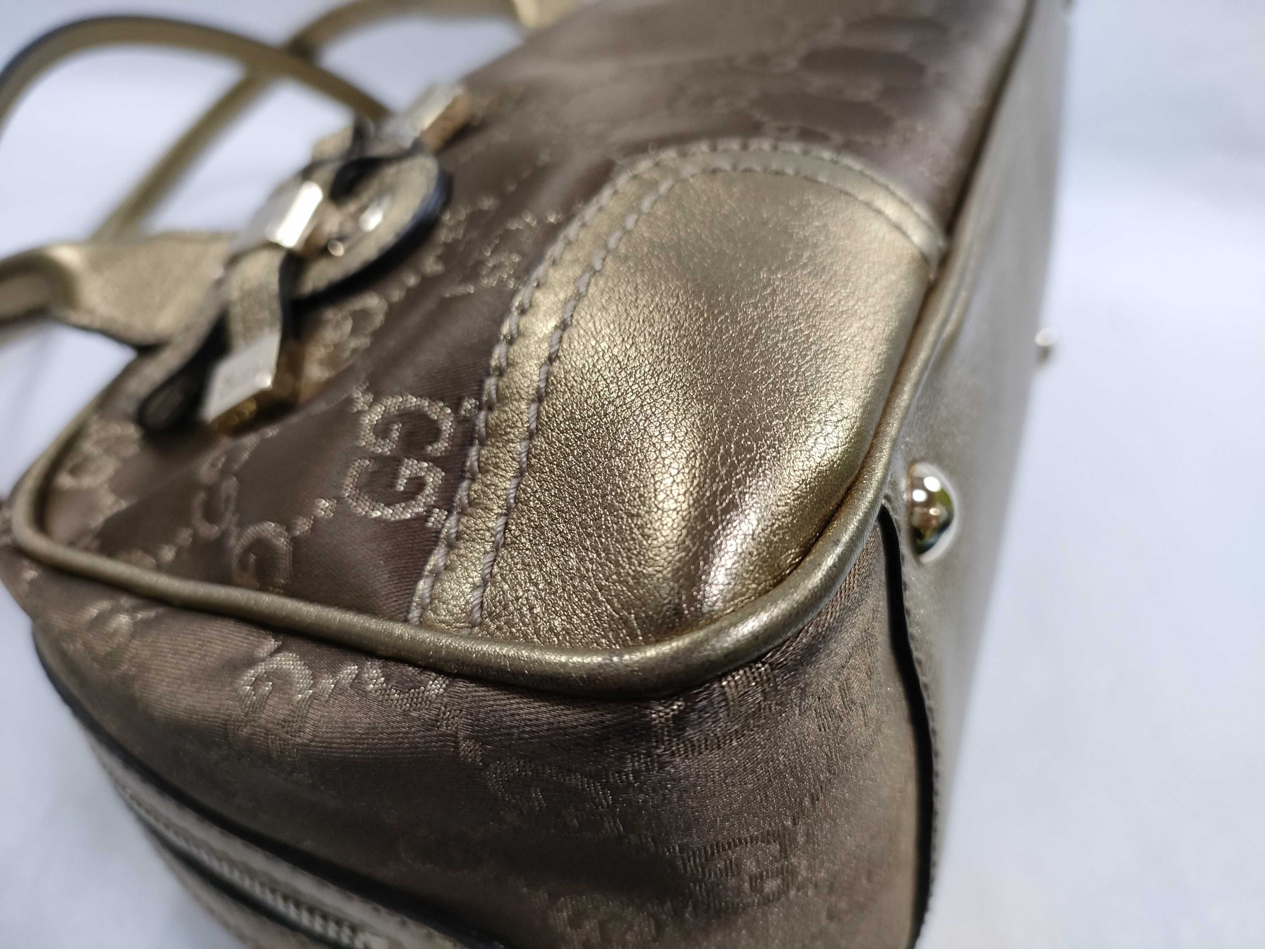 GG Canvas Gucci GG Canvas x Leather Handbag Beige 161720 Handbag — view 8
