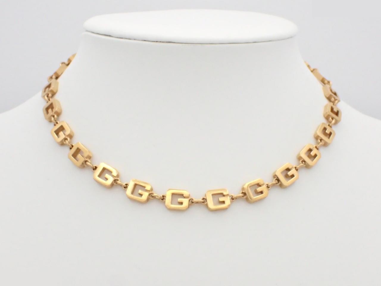 Other lines: Precious metal necklace, G logo, gold, total length approximately 40 cm. — view 3