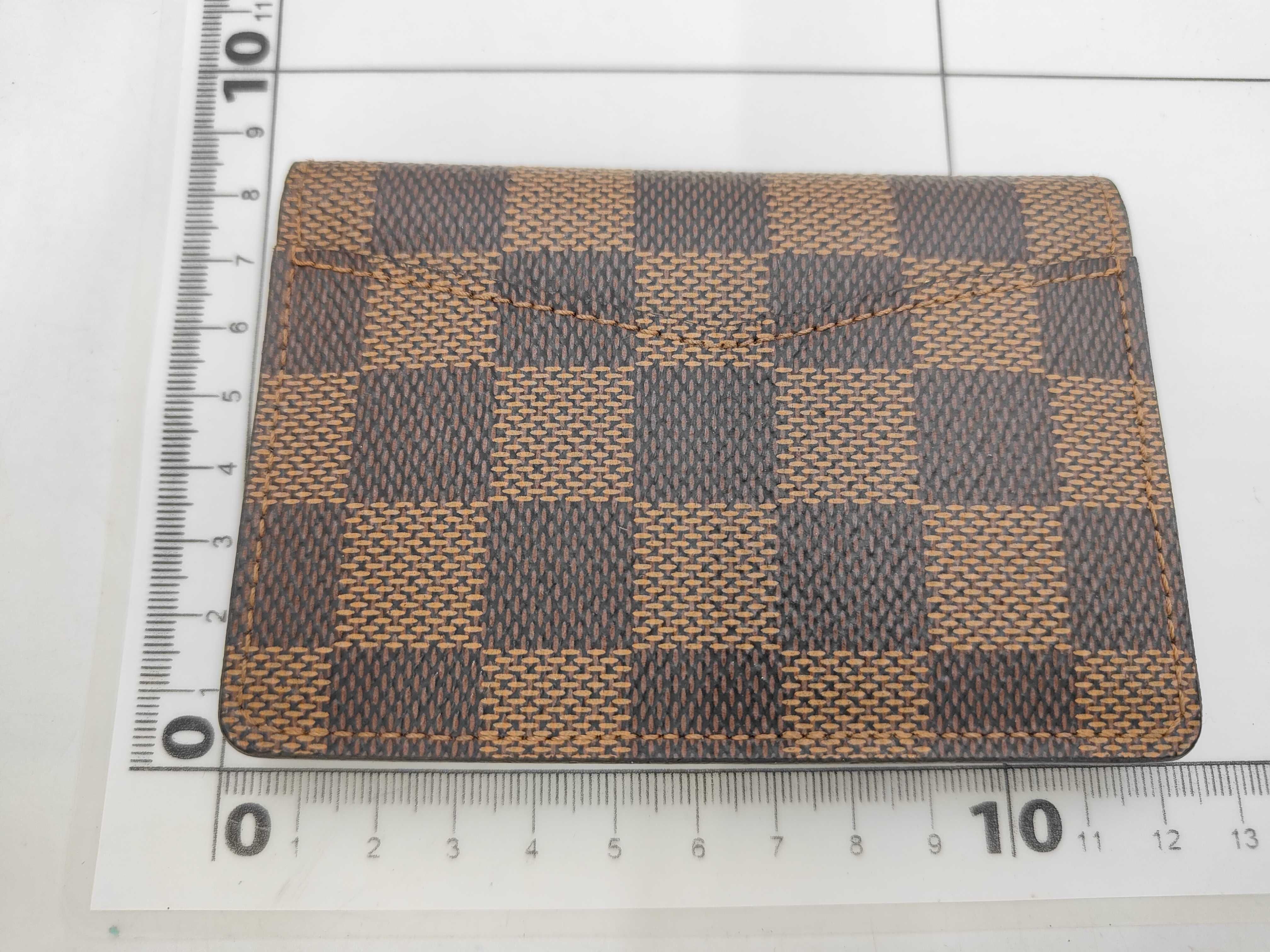 Damier Organizer de Poche Card Case with Initials — view 2