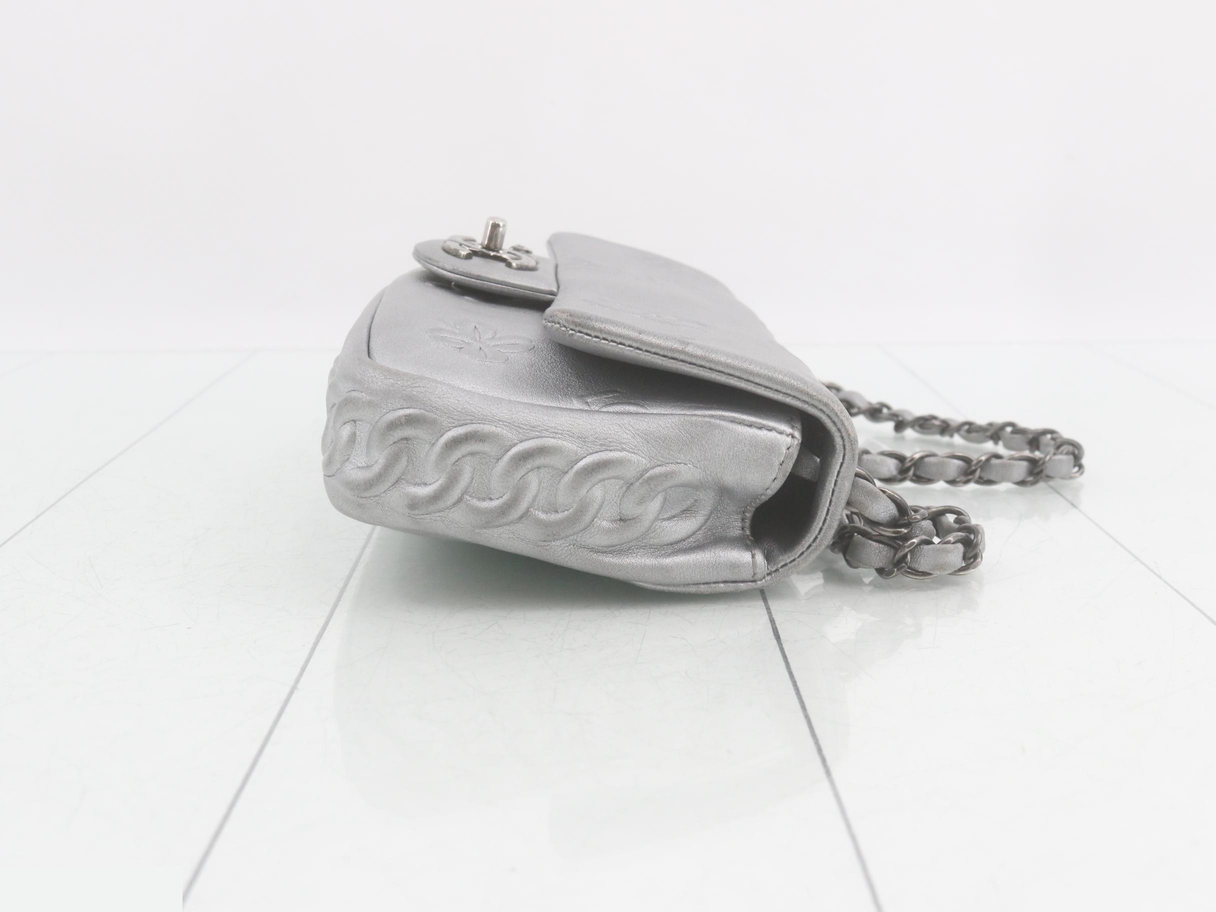 Symbolic Icon Chain Shoulder Bag, Lambskin, Silver, Serial Number 19 — view 3