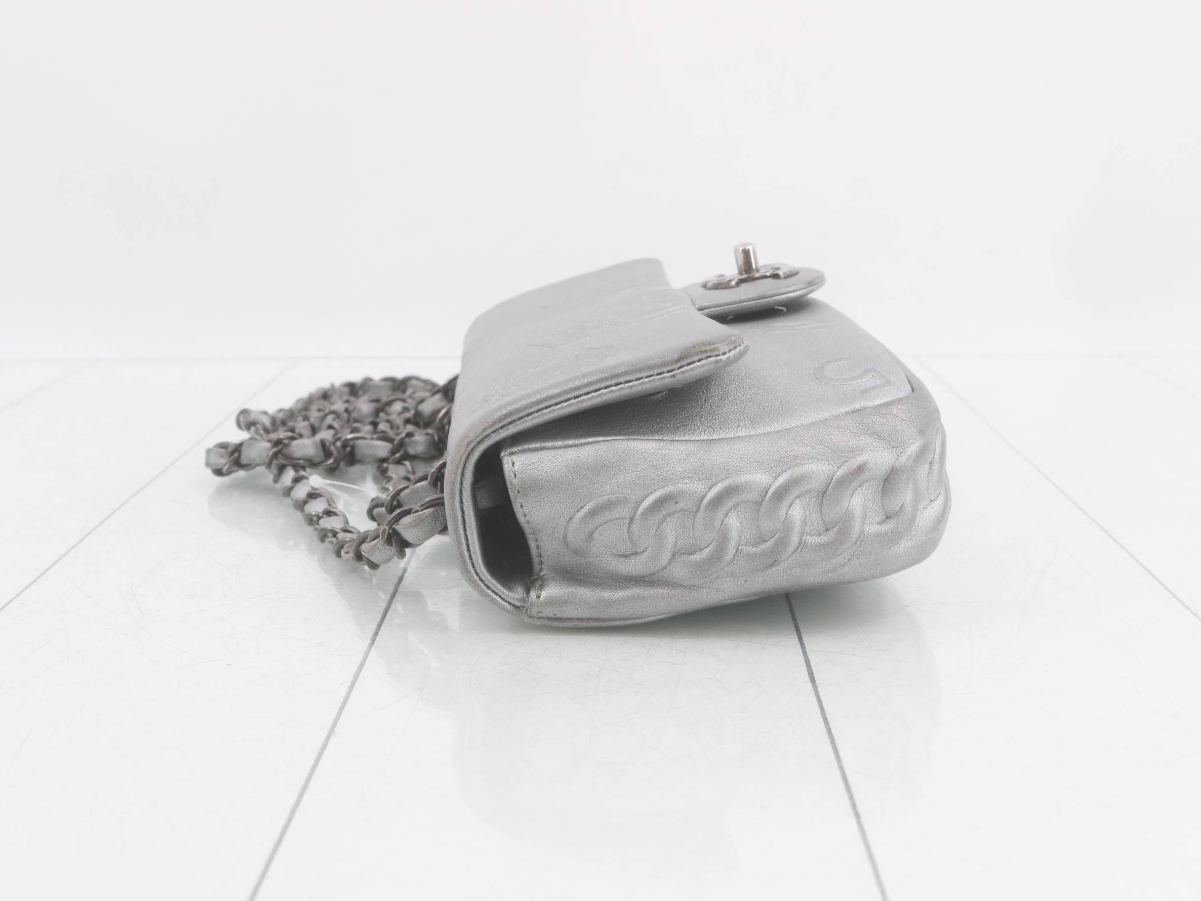 Symbolic Icon Chain Shoulder Bag, Lambskin, Silver, Serial Number 19 — view 4