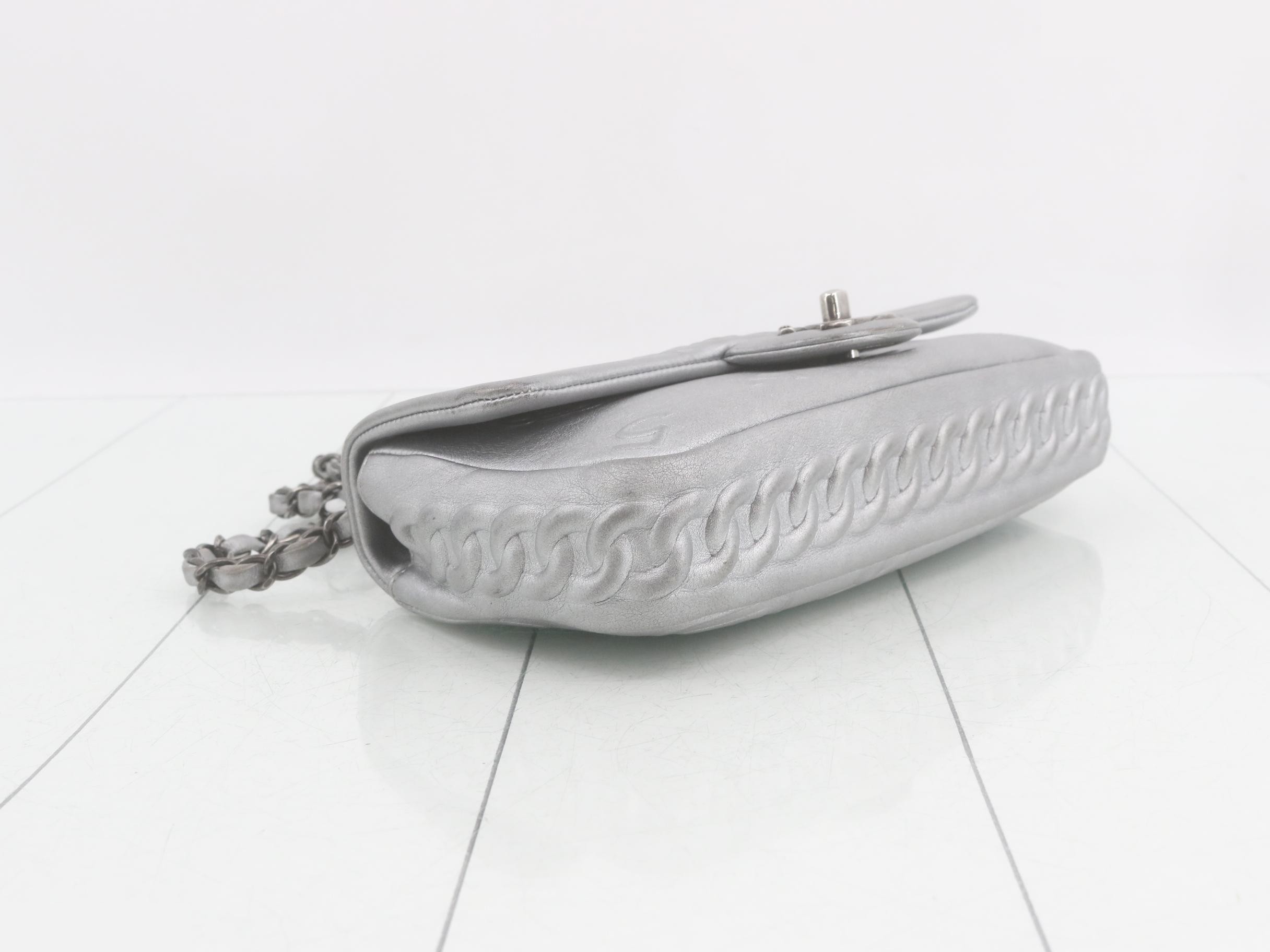 Symbolic Icon Chain Shoulder Bag, Lambskin, Silver, Serial Number 19 — view 5