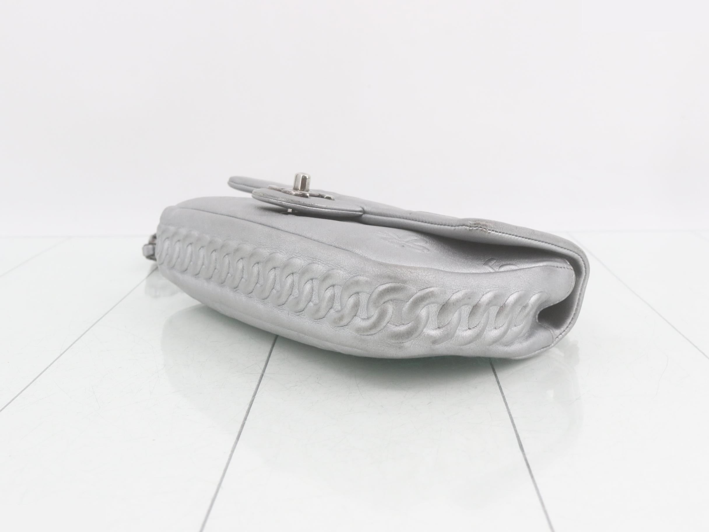 Symbolic Icon Chain Shoulder Bag, Lambskin, Silver, Serial Number 19 — view 6