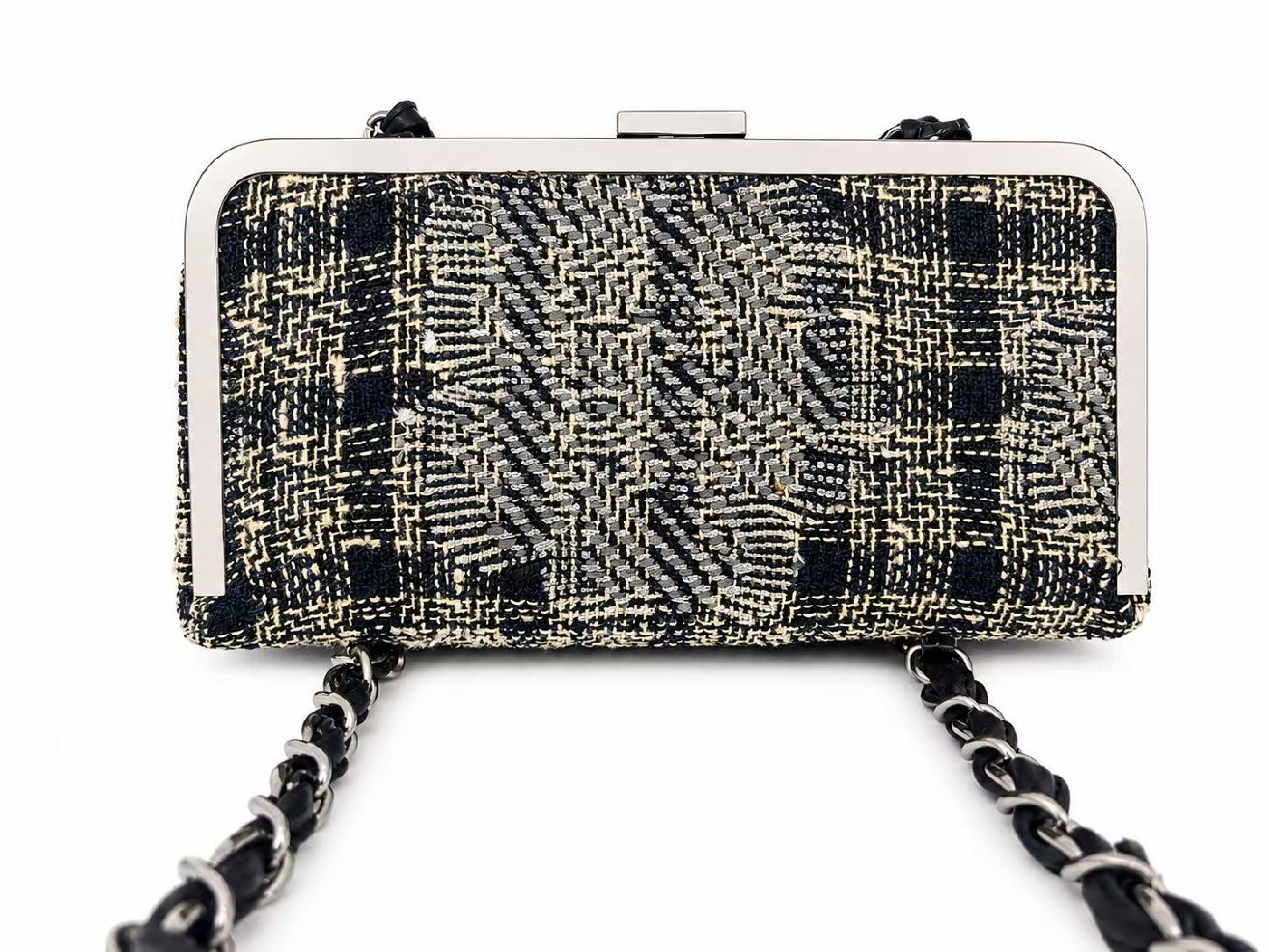 Tweed Vanity Chain Shoulder Bag, Multicolor, Silver Hardware, Item No. 10 — view 4