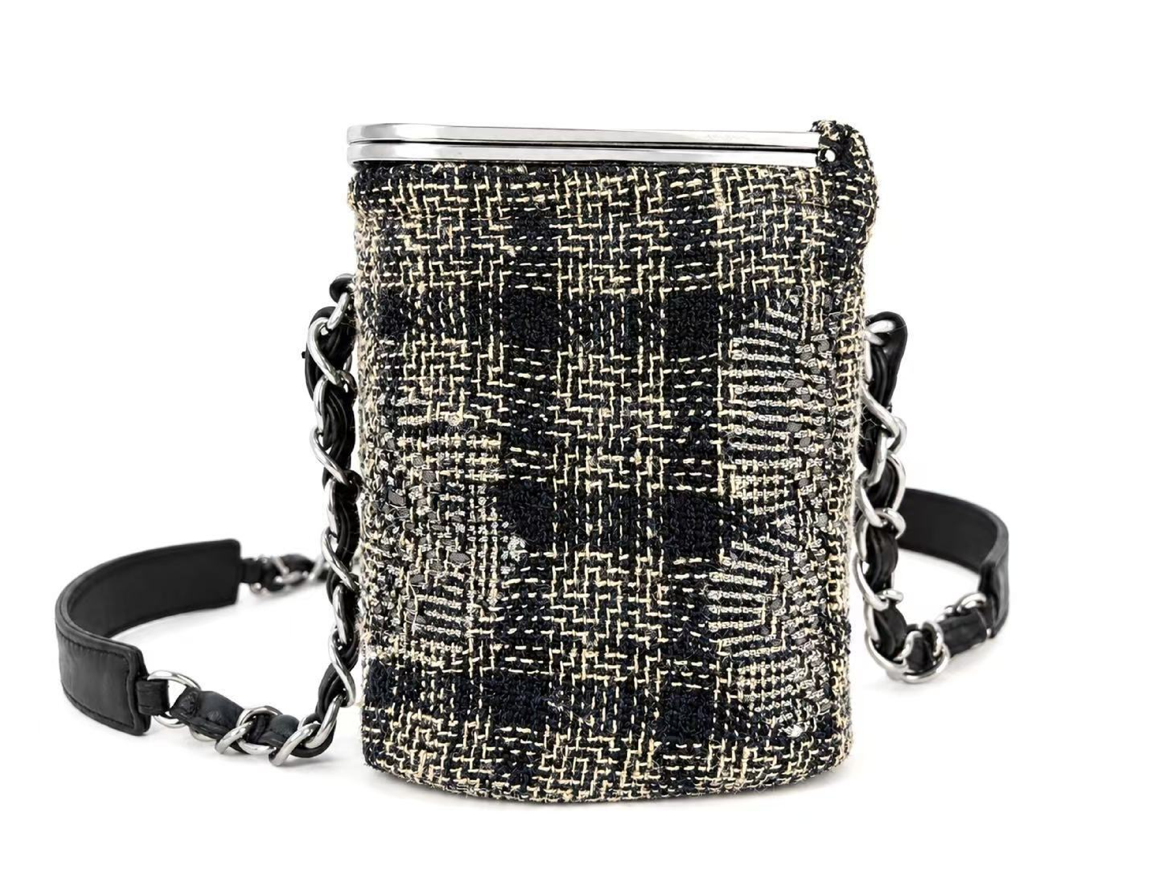 Tweed Vanity Chain Shoulder Bag, Multicolor, Silver Hardware, Item No. 10 — view 7