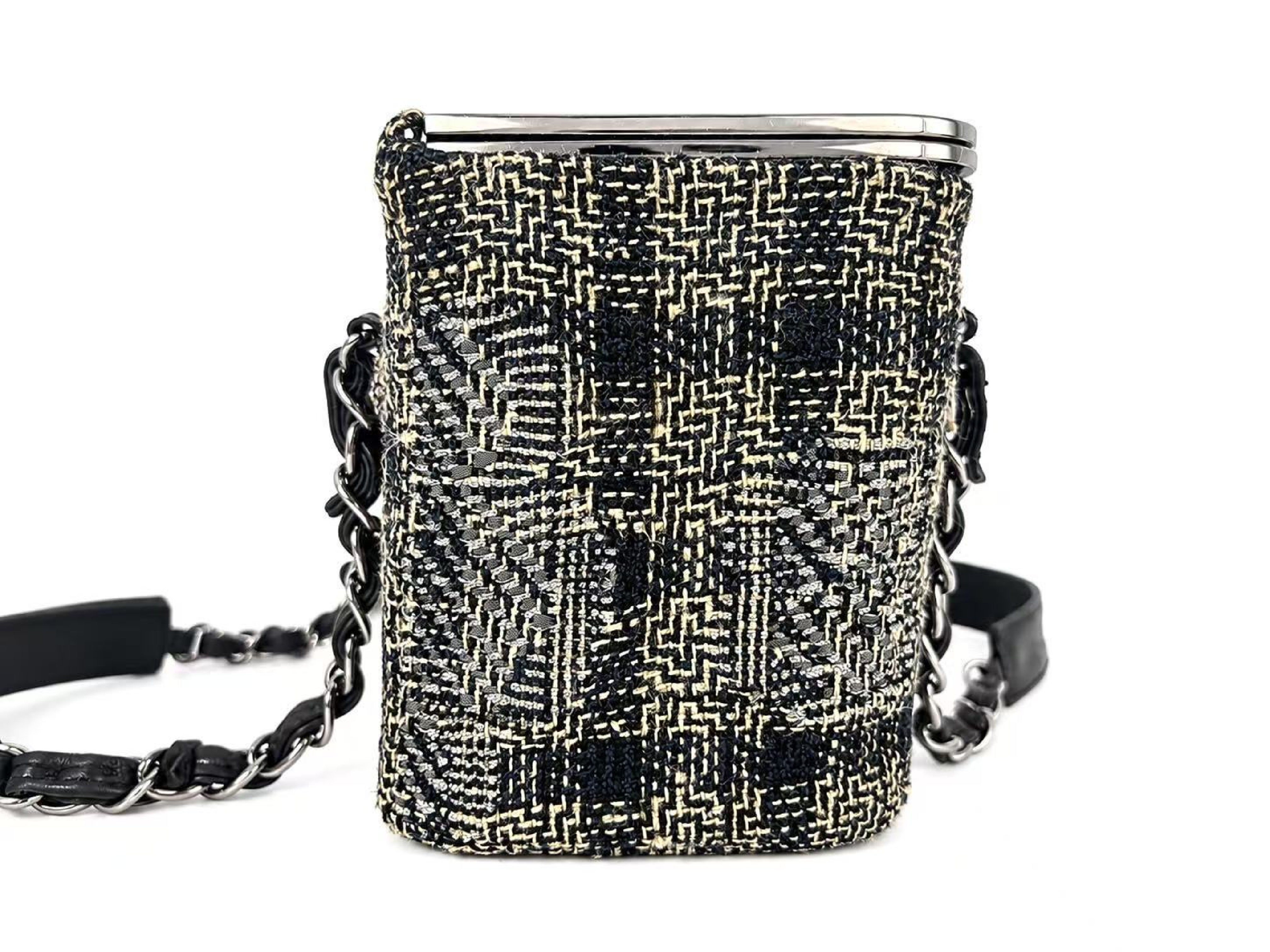 Tweed Vanity Chain Shoulder Bag, Multicolor, Silver Hardware, Item No. 10 — view 8