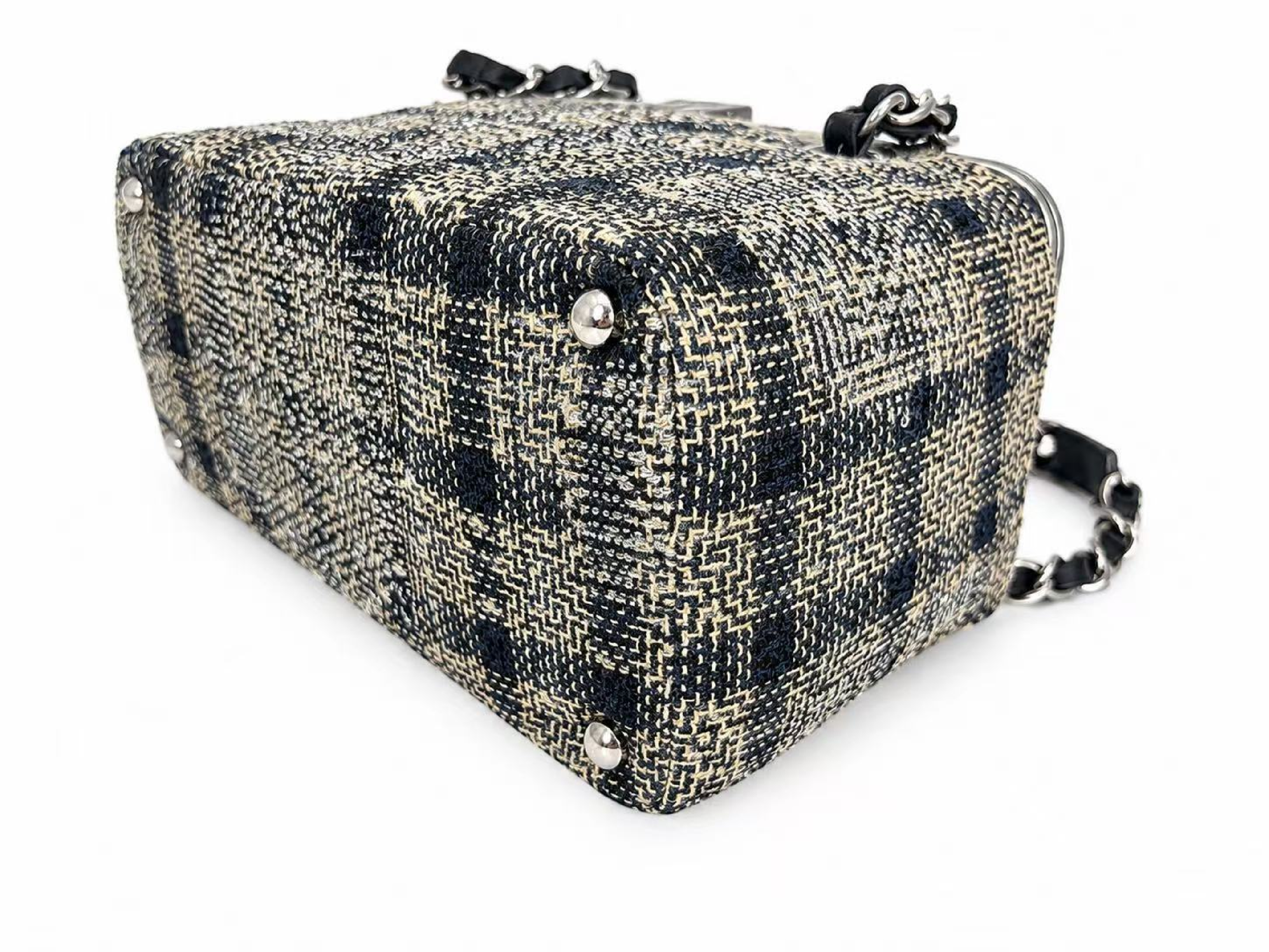 Tweed Vanity Chain Shoulder Bag, Multicolor, Silver Hardware, Item No. 10 — view 9