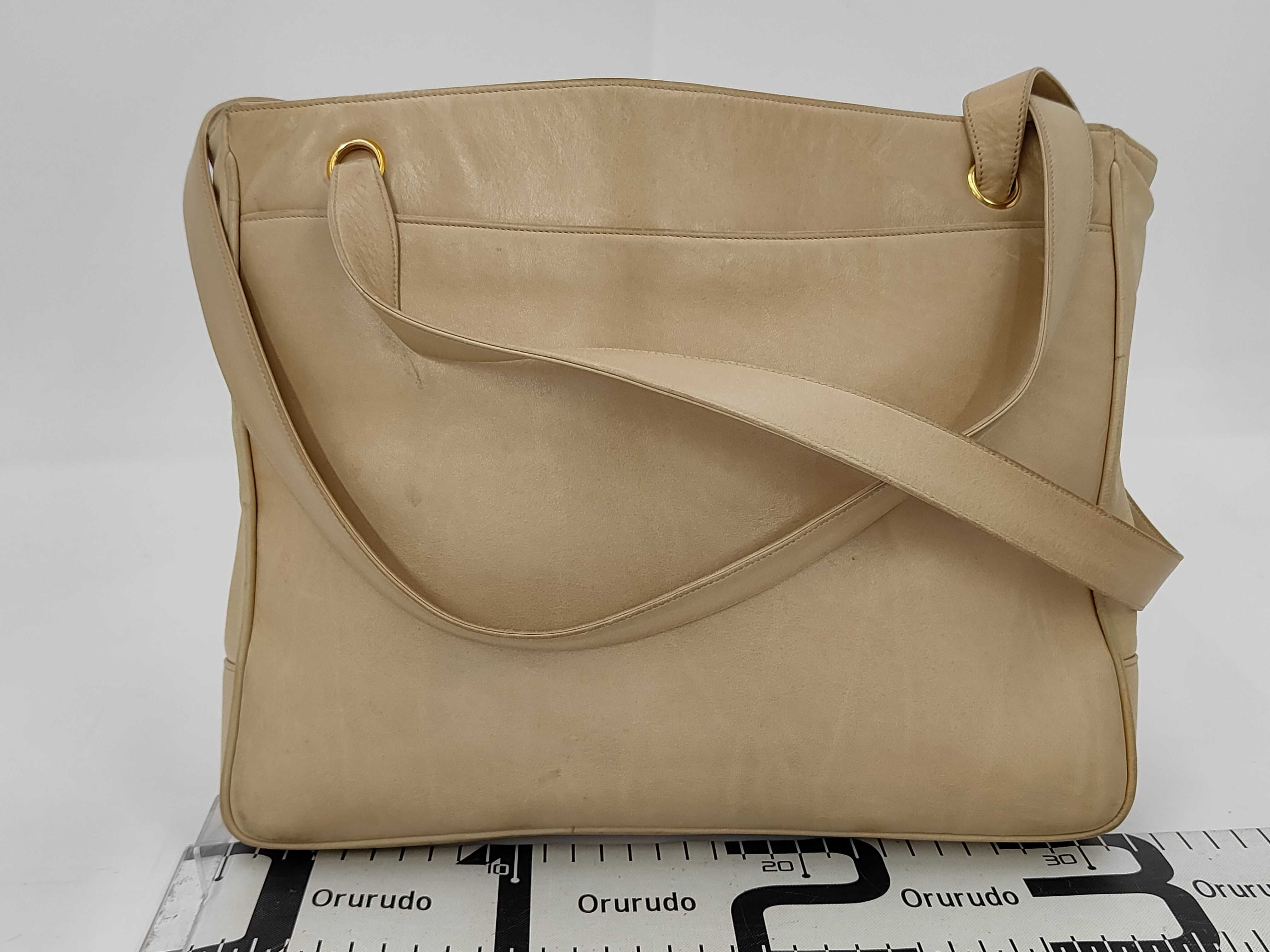 Large Coco Studded Tote Shoulder Bag (Beige) — view 2