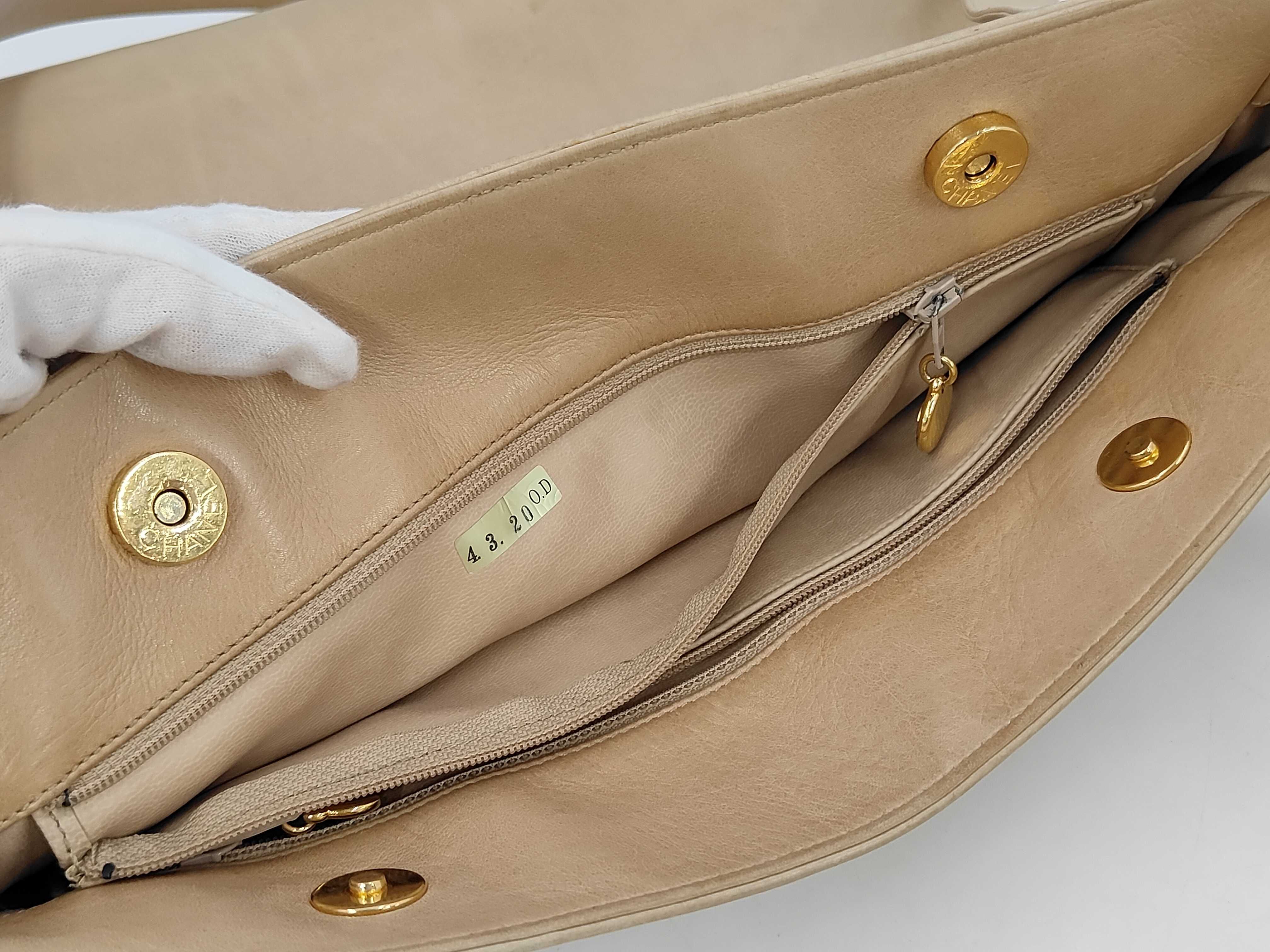Large Coco Studded Tote Shoulder Bag (Beige) — view 11