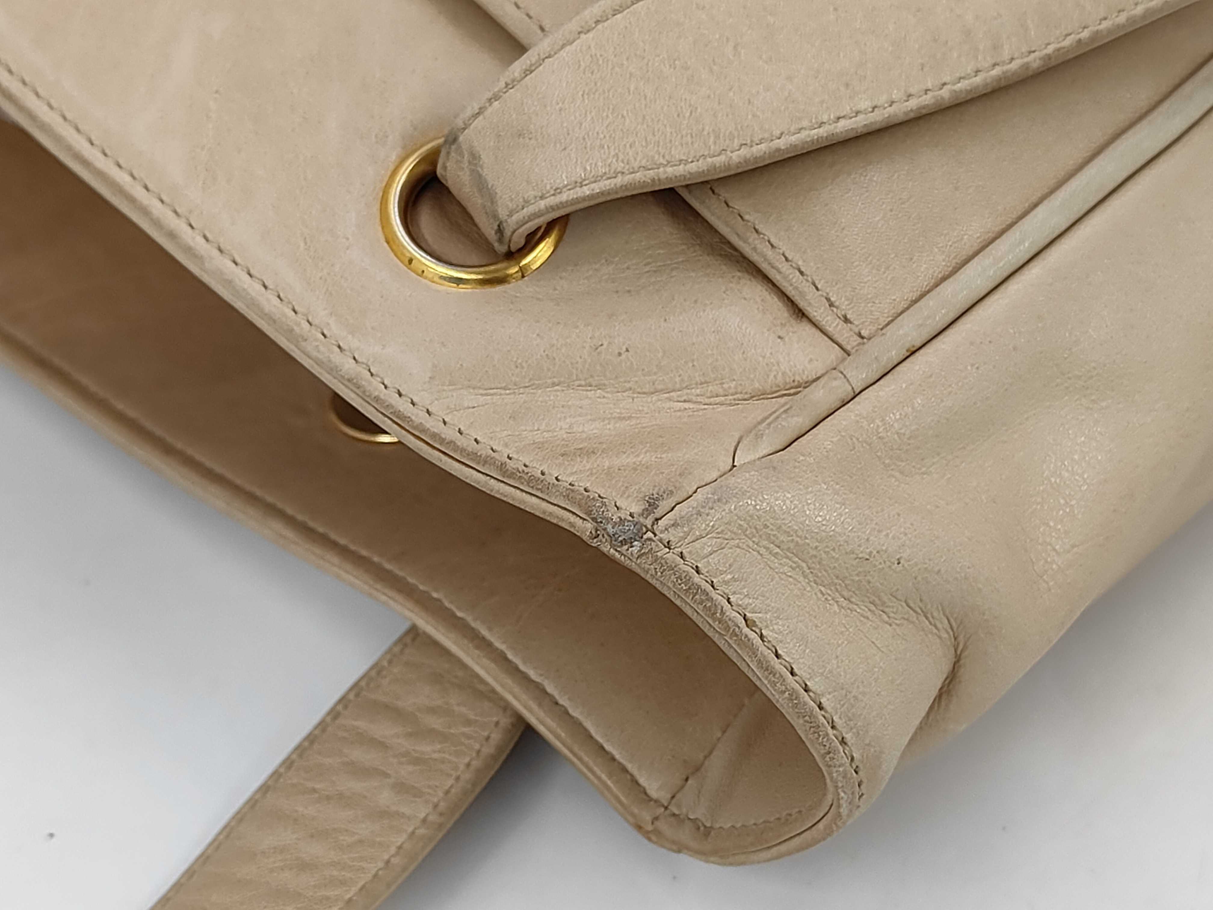 Large Coco Studded Tote Shoulder Bag (Beige) — view 12
