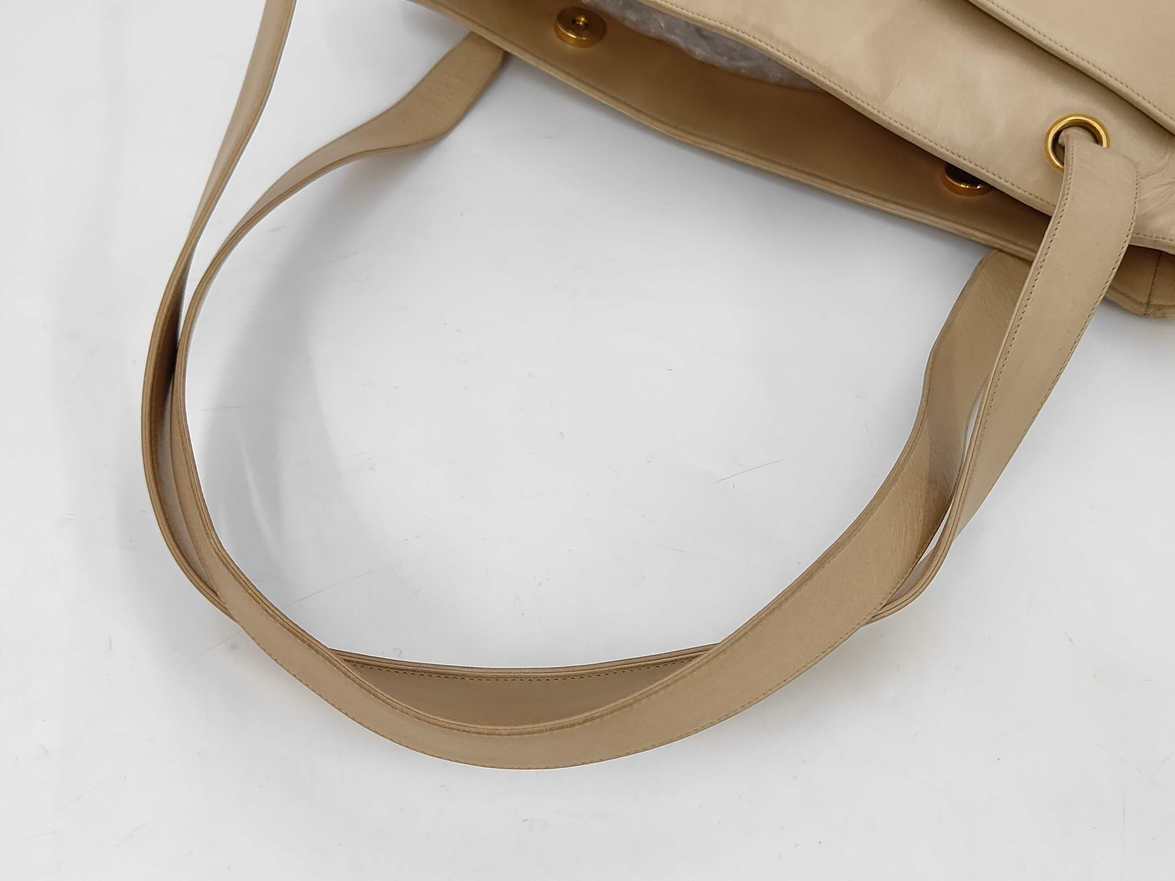 Large Coco Studded Tote Shoulder Bag (Beige) — view 5