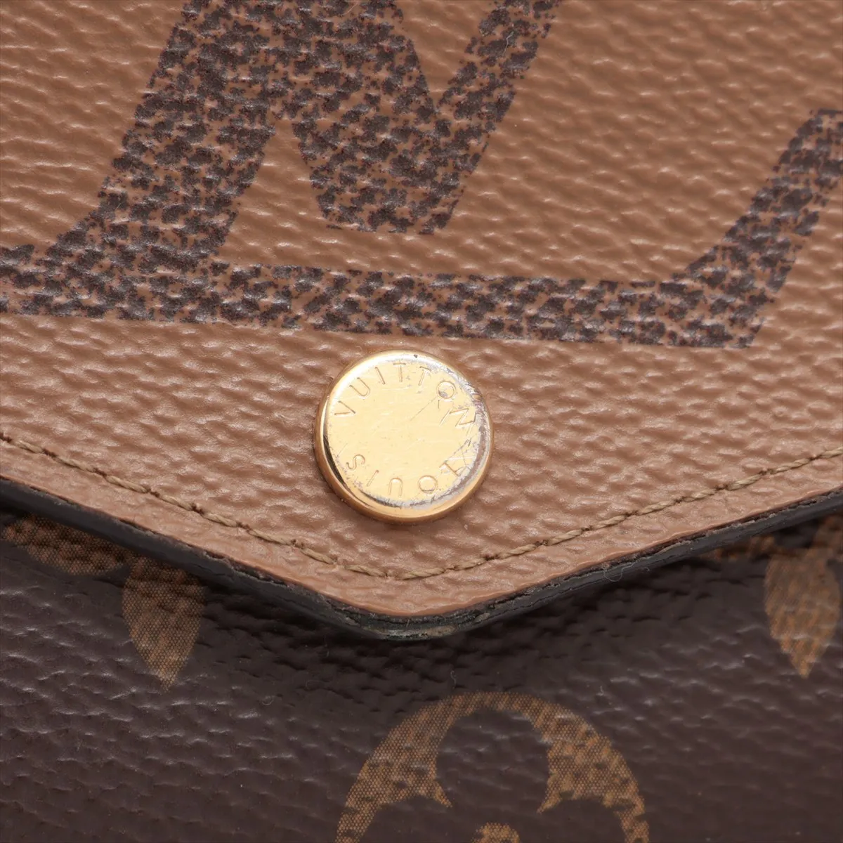 Giant Monogram Reverse Portefeuille Sarah M80726 Marron Long Wallet with initials; RFID detected. — view 10