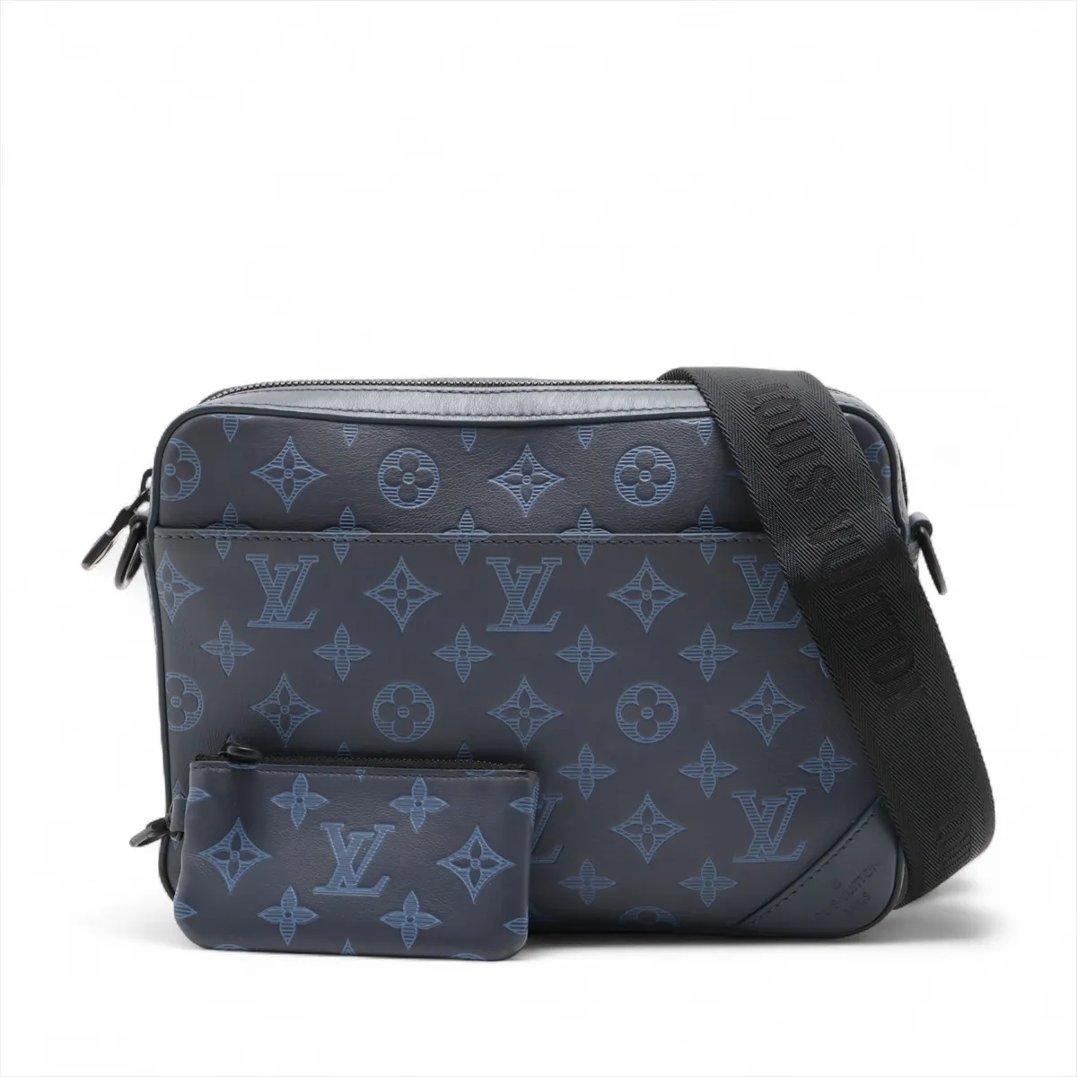 Monogram Shadow Duo Messenger M45730 Navy (RFID detected)