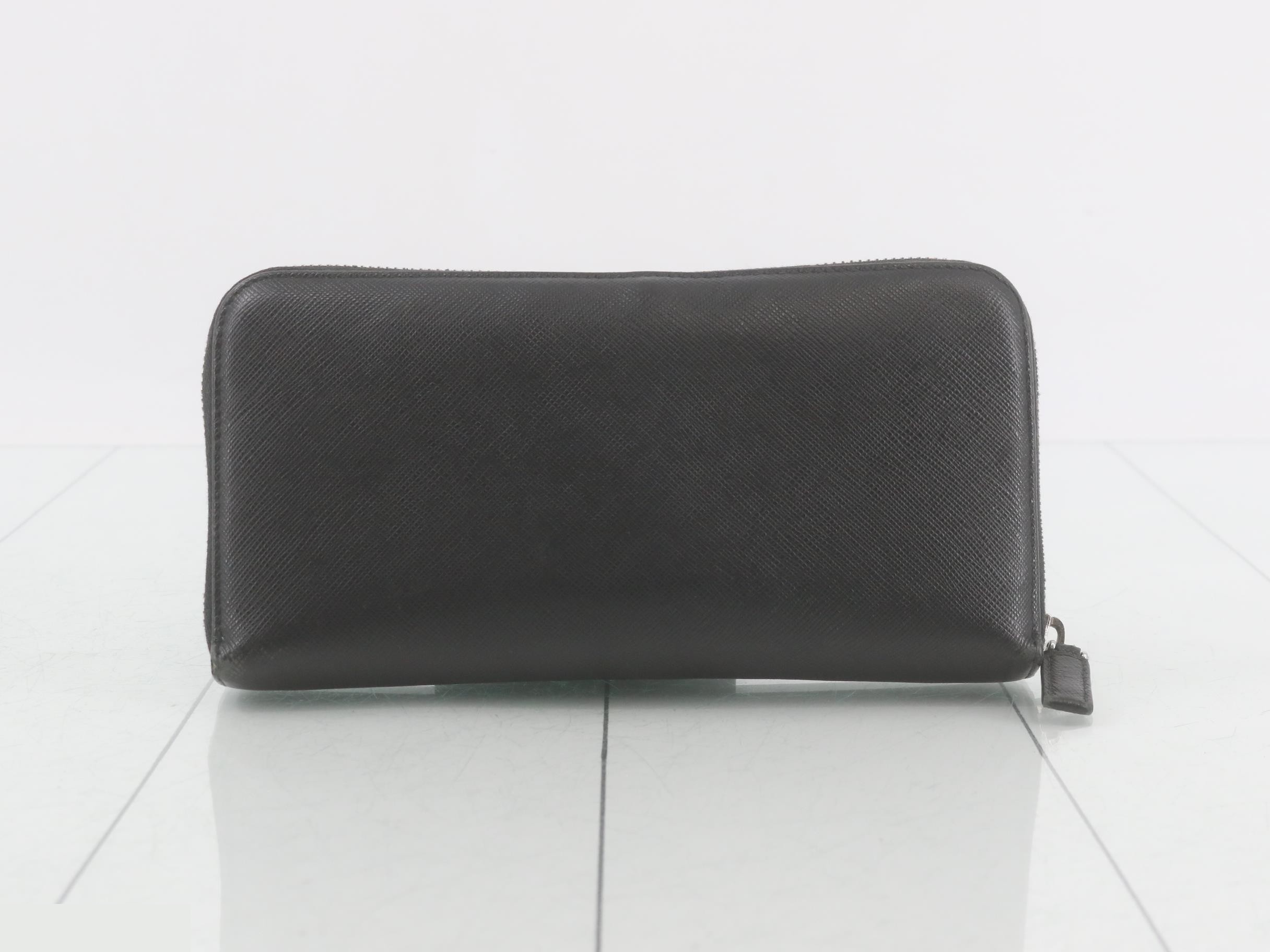 Round zipper, Saffiano leather, black — view 2