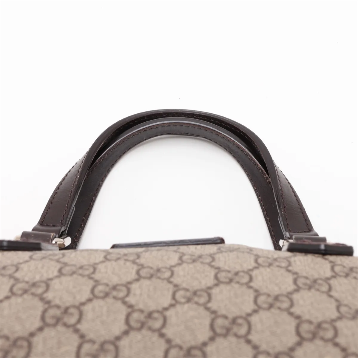 GG Supreme PVC x Leather 2-Way Handbag, Beige x Brown, 429019 — view 6
