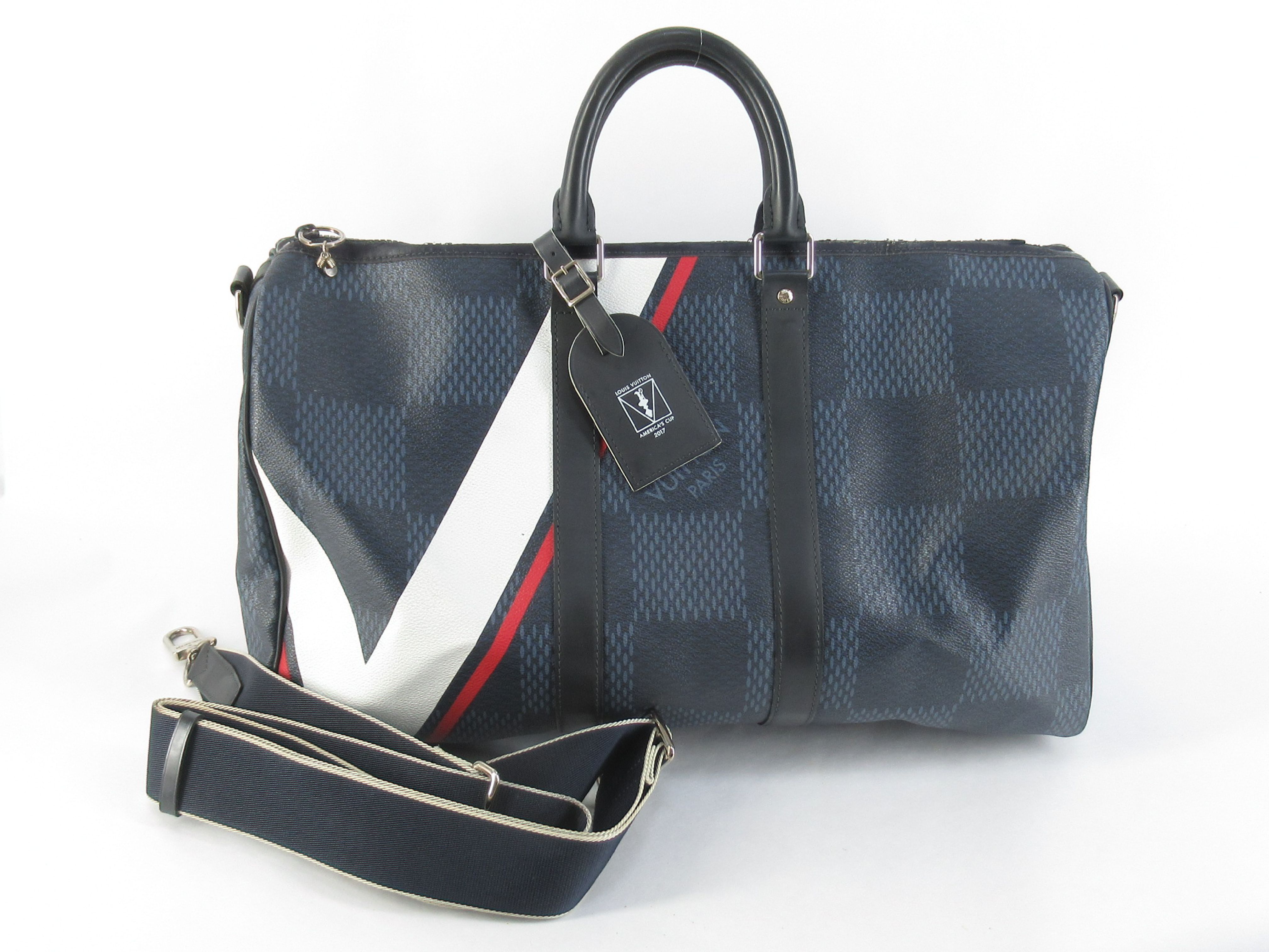 Damier Cobalt America's Cup Keepall Bandoulière 45 N44008 MB0187 Accessories: Shoulder strap, name tag, shoulder bag