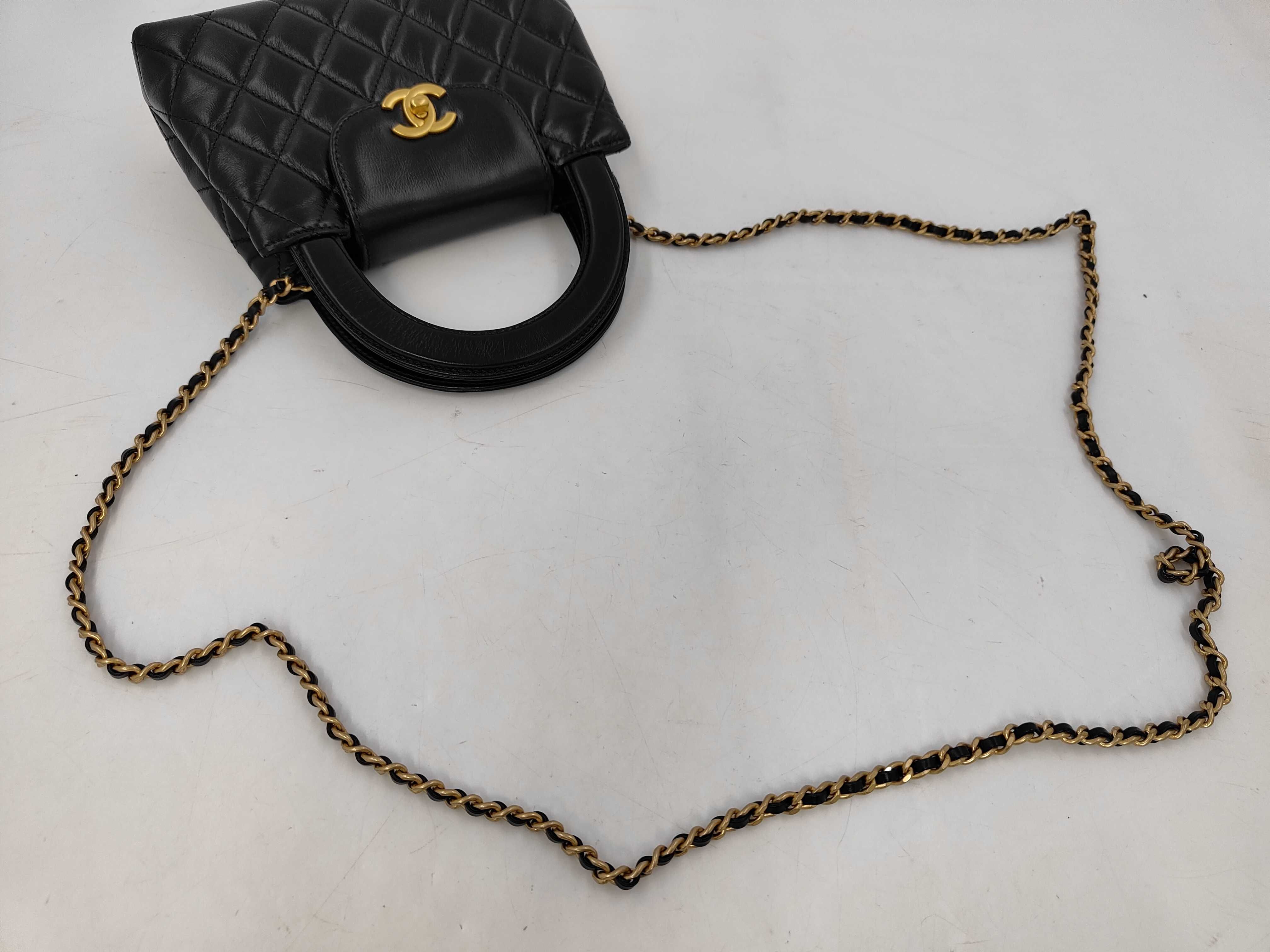 2-Way Chain Shoulder Bag, Lambskin, Black GP Shoulder Bag — view 3