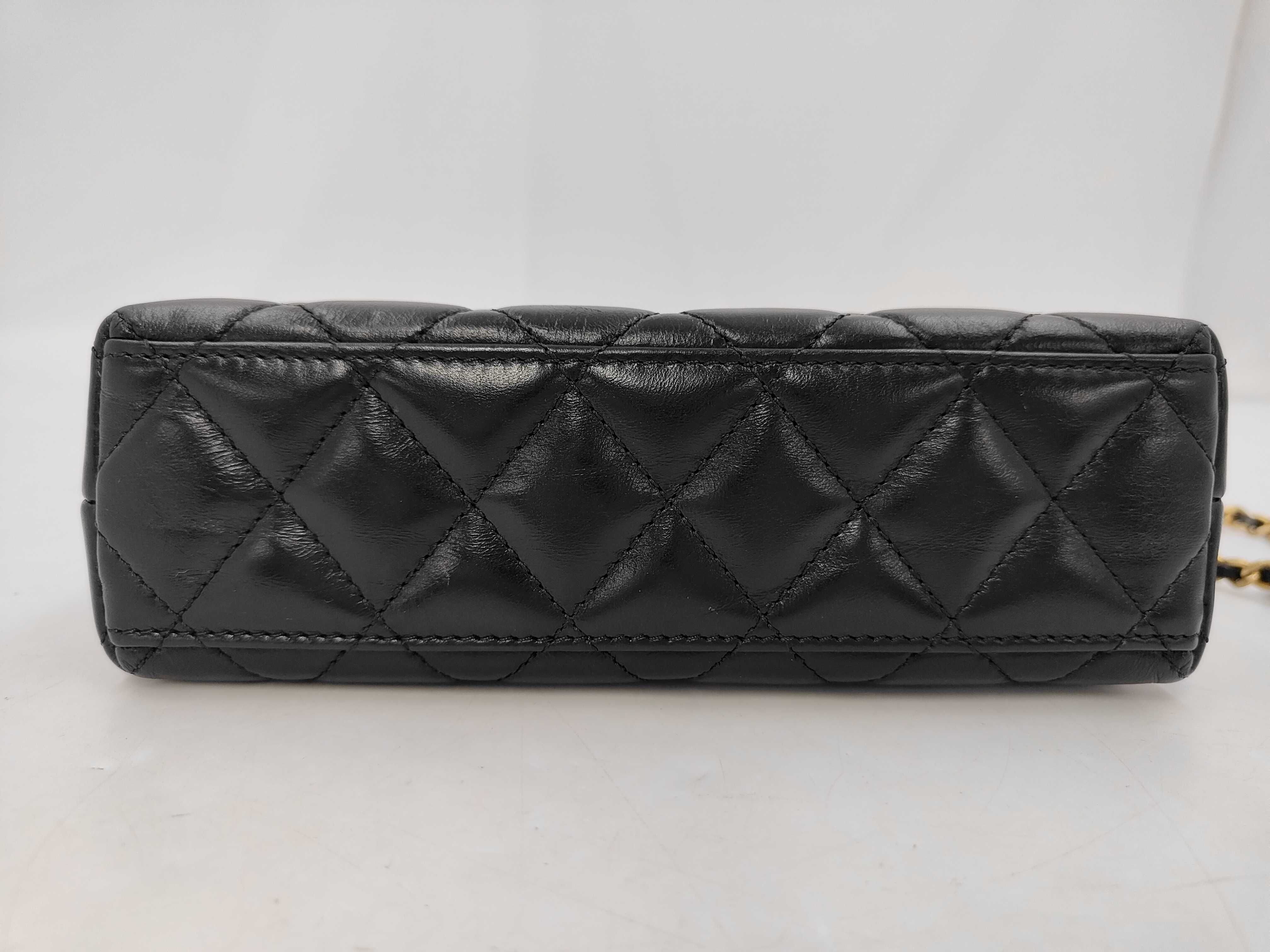 2-Way Chain Shoulder Bag, Lambskin, Black GP Shoulder Bag — view 6