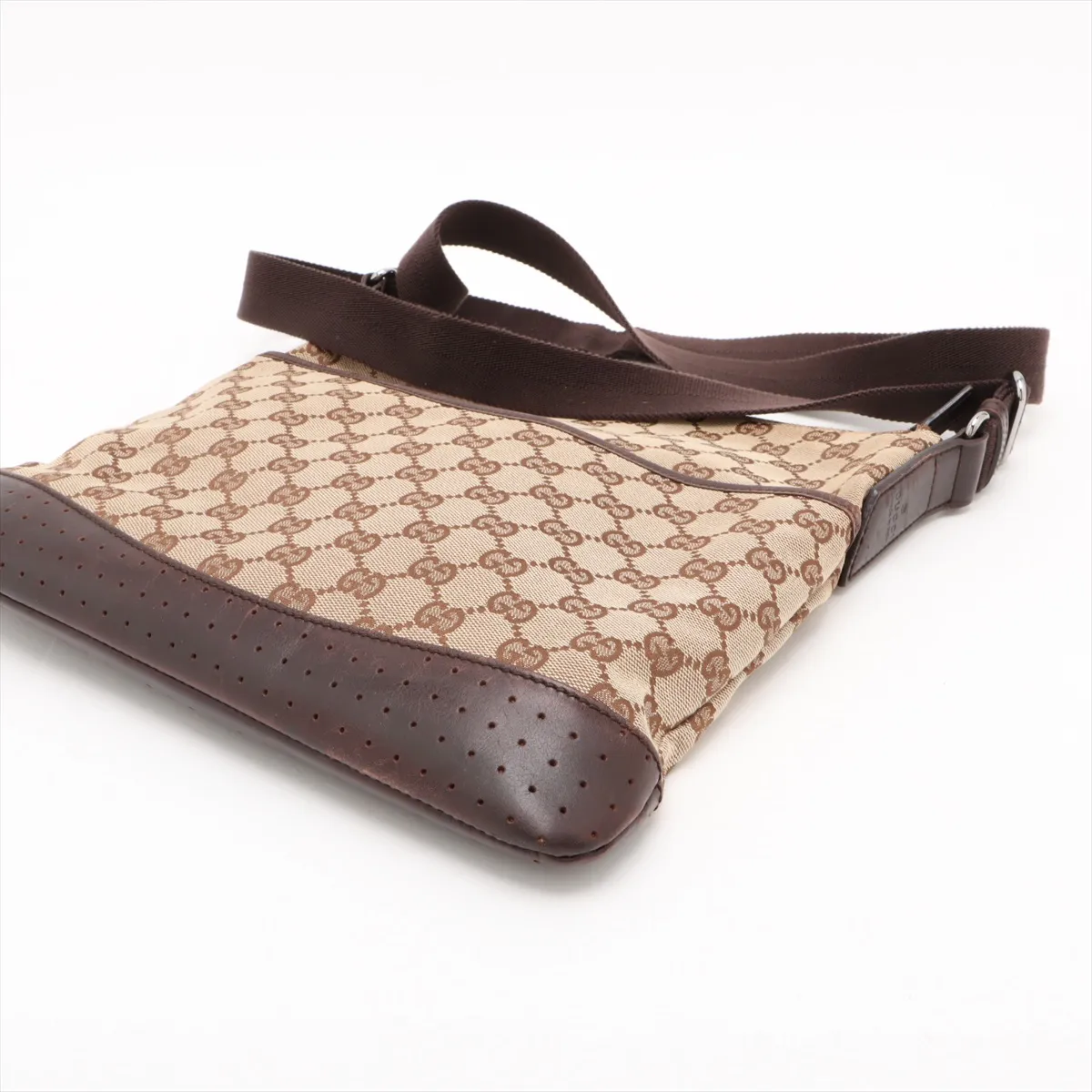 GG Canvas x Leather Shoulder Bag Beige x Brown 145857 — view 3