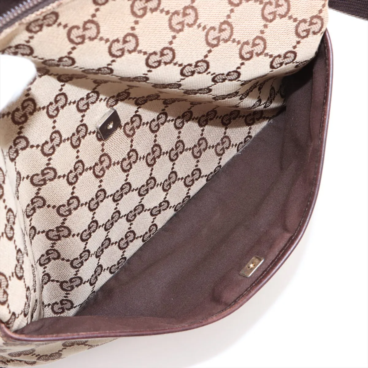 GG Canvas x Leather Shoulder Bag Beige x Brown 145857 — view 8