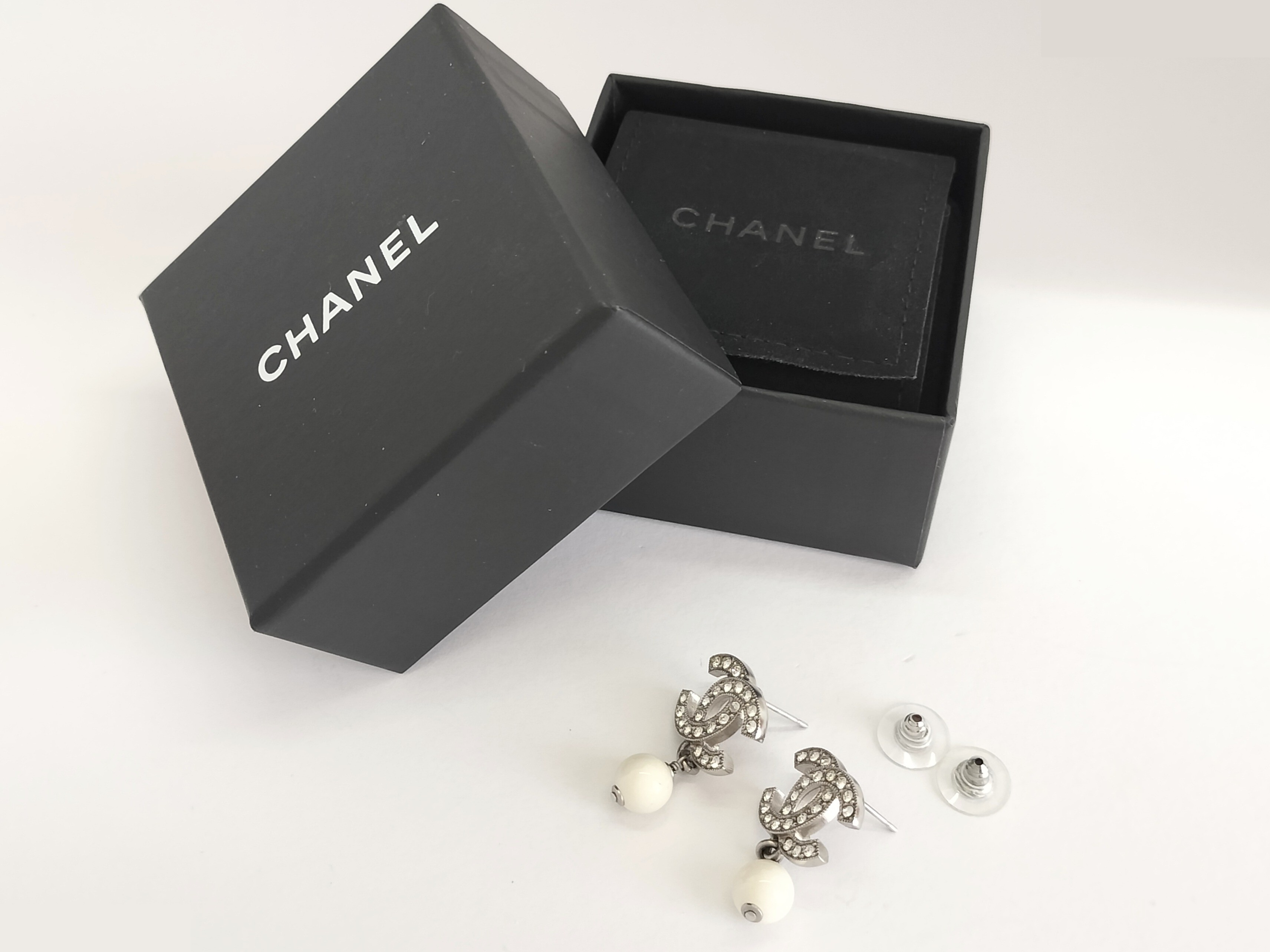 Coco Rhinestone Silver Earrings — view 2