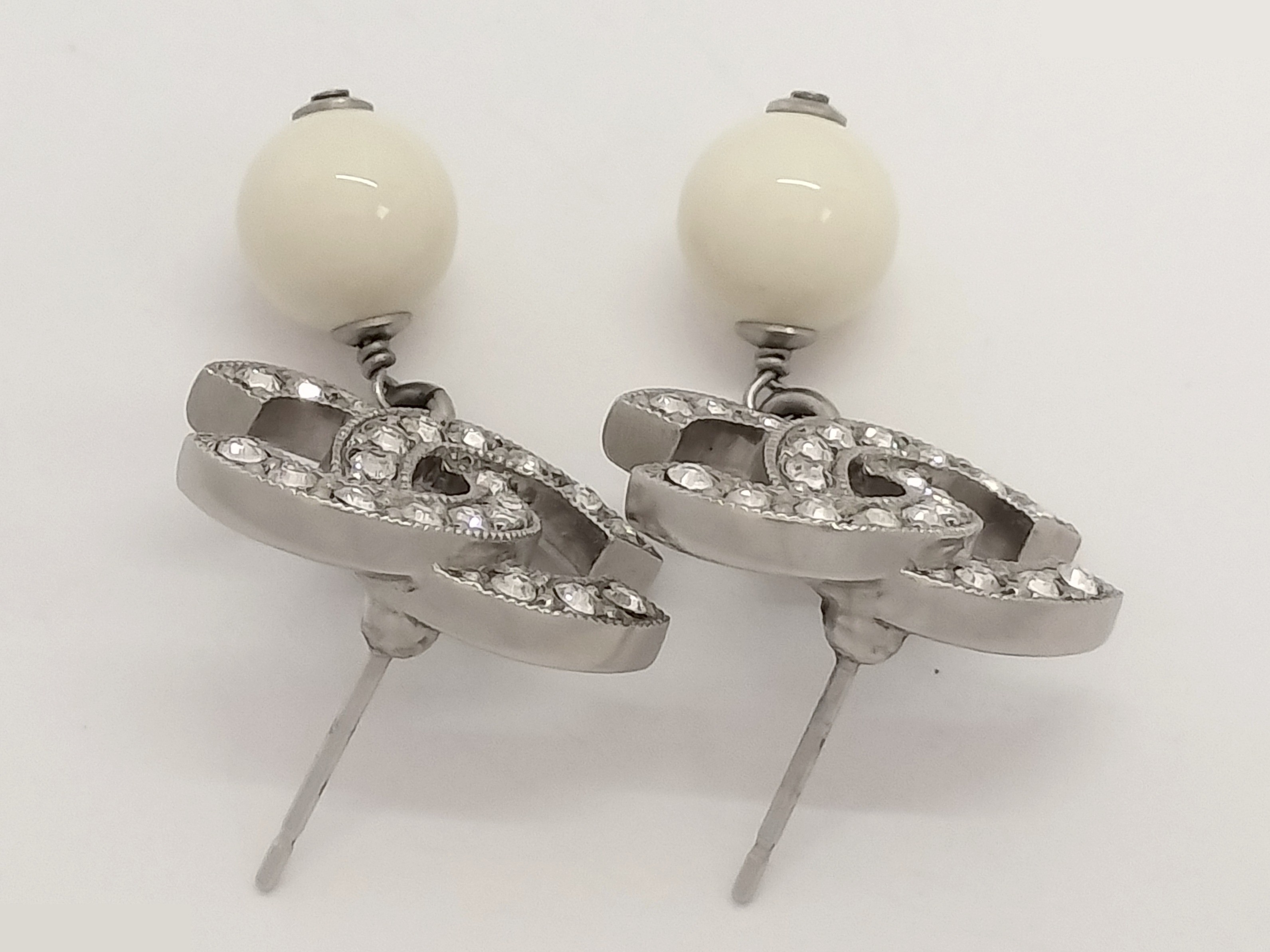 Coco Rhinestone Silver Earrings — view 6